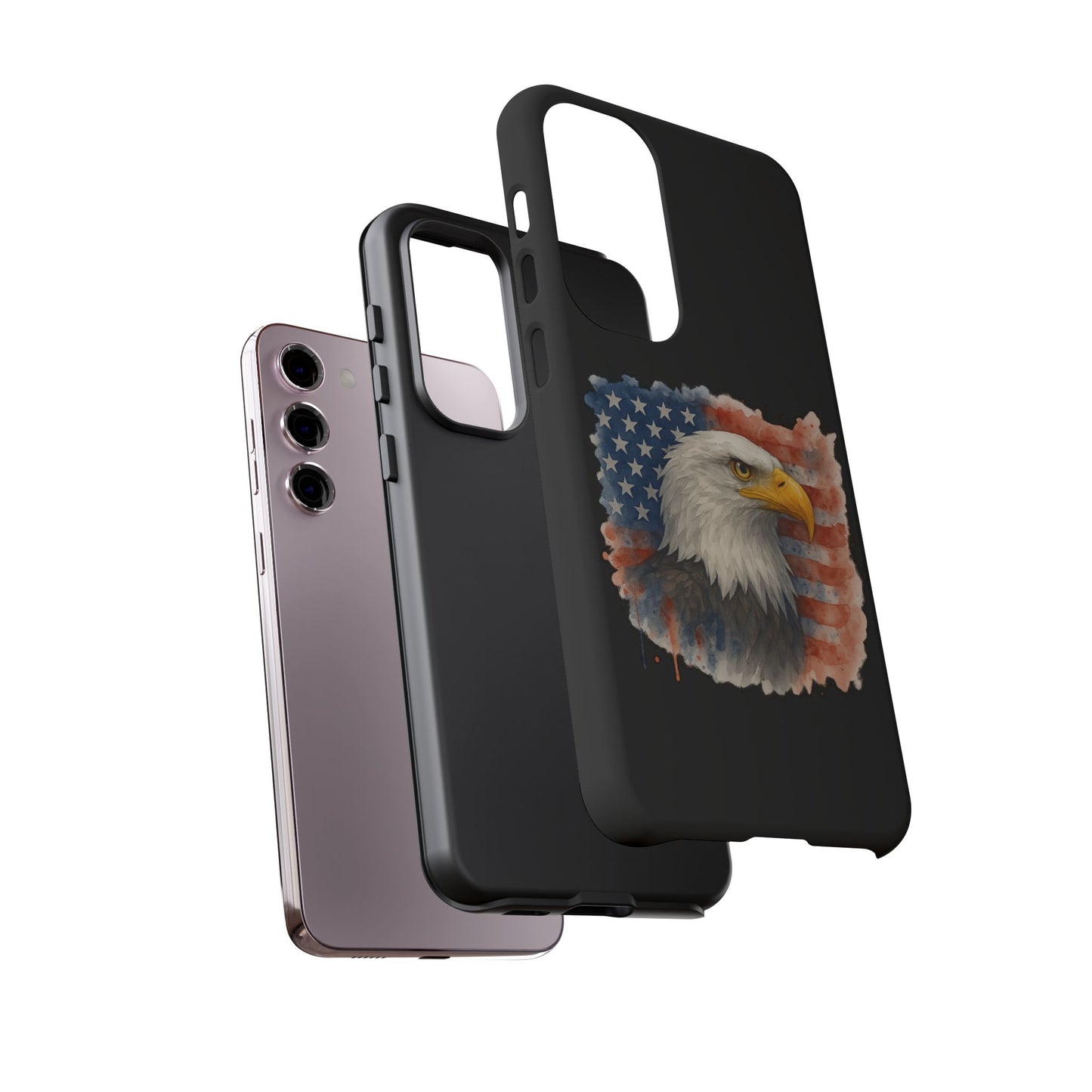 Eagle Flag Phone Case for Samsung Phone - Patriotic Tough Case for Freedom Lovers 4th of July Case Memorial Day Veteran's Day