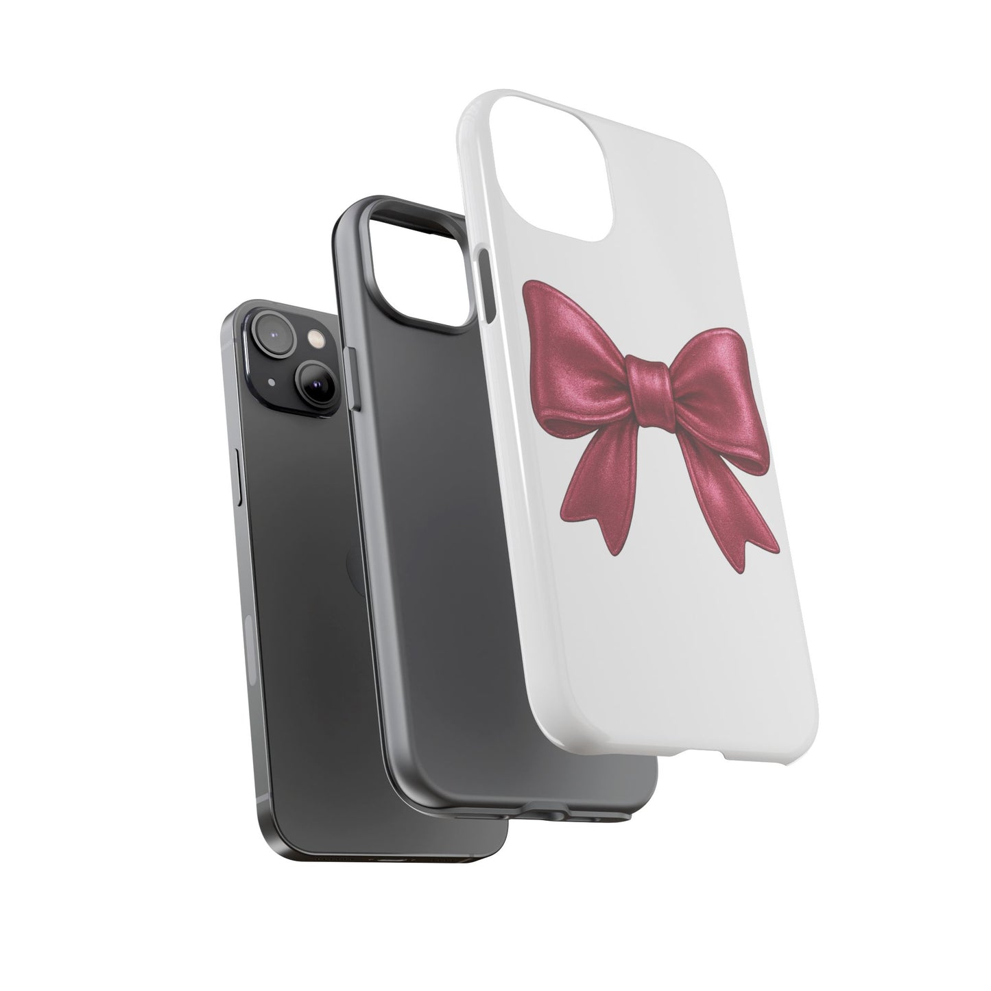 Pink Bow iPhone Case – Cute Girly Phone Cover – Glossy Ribbon Coquette Case – Soft Girl Aesthetic Accessory – Gift for Her iPhone