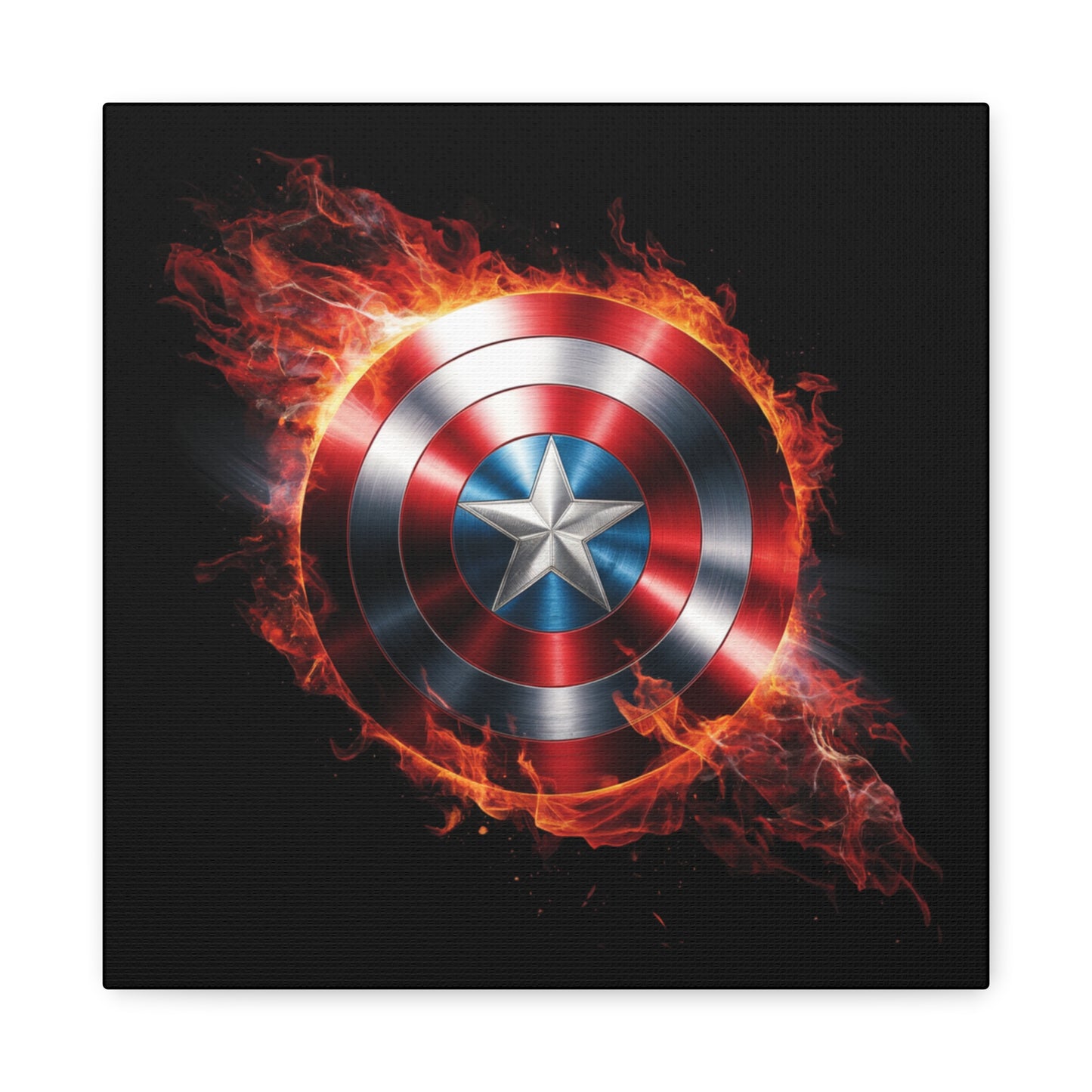 Captain America Shield Canvas Art - Stretched Matte Wall Decor