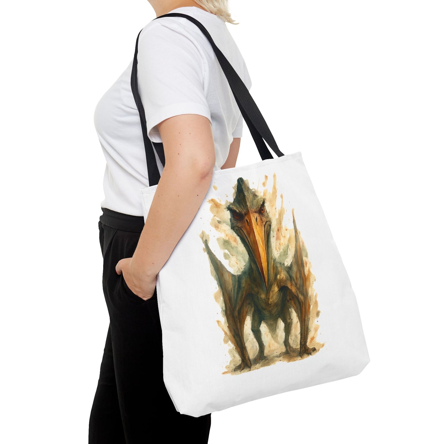 Quetzalcoatlus Tote Bag | Dinosaur Art Canvas Shopper | Prehistoric Pterosaur Gift for Dino Lovers | Eco-friendly Reusable Bag Jurassic Tote