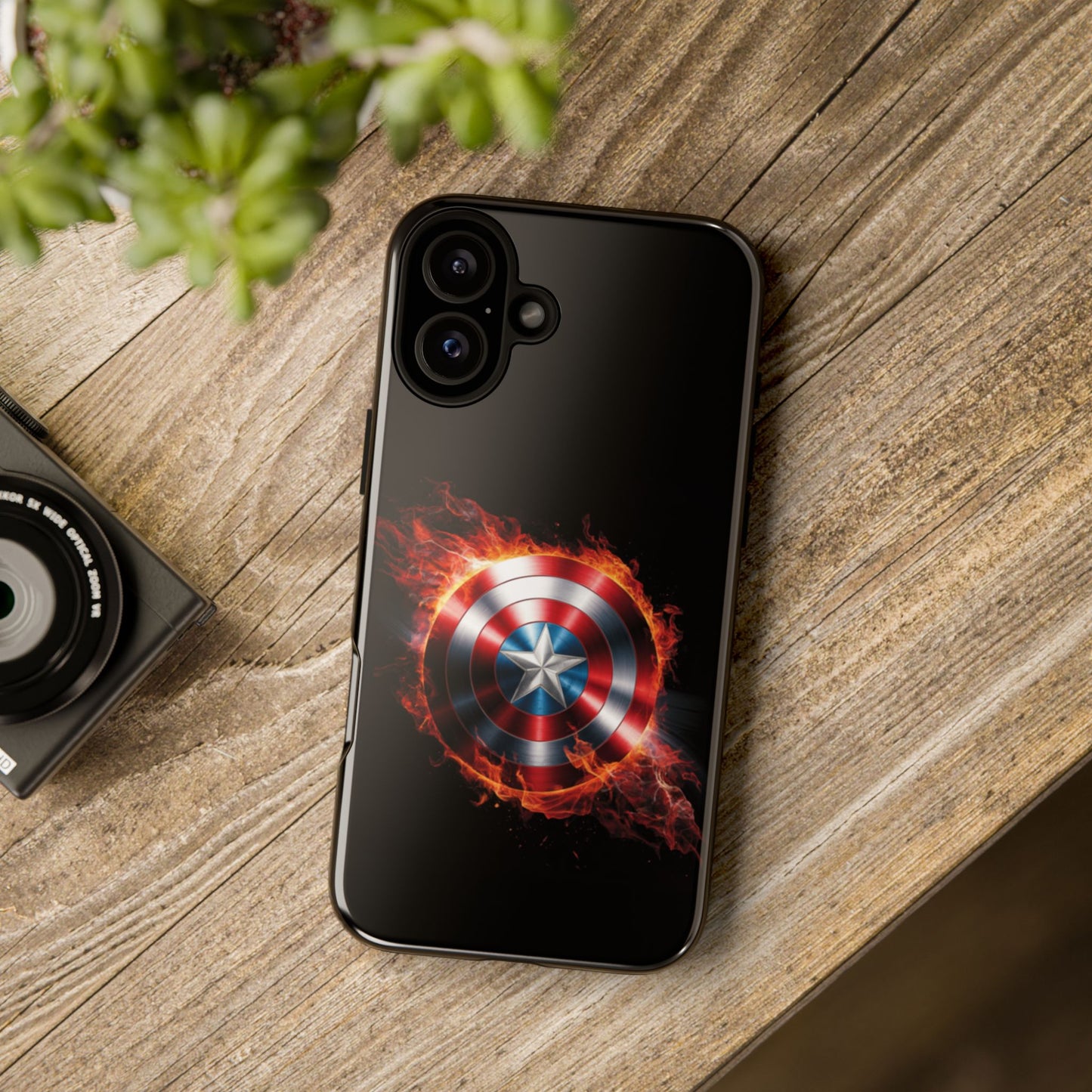 iPhone Case - Captain America Shield in Flames