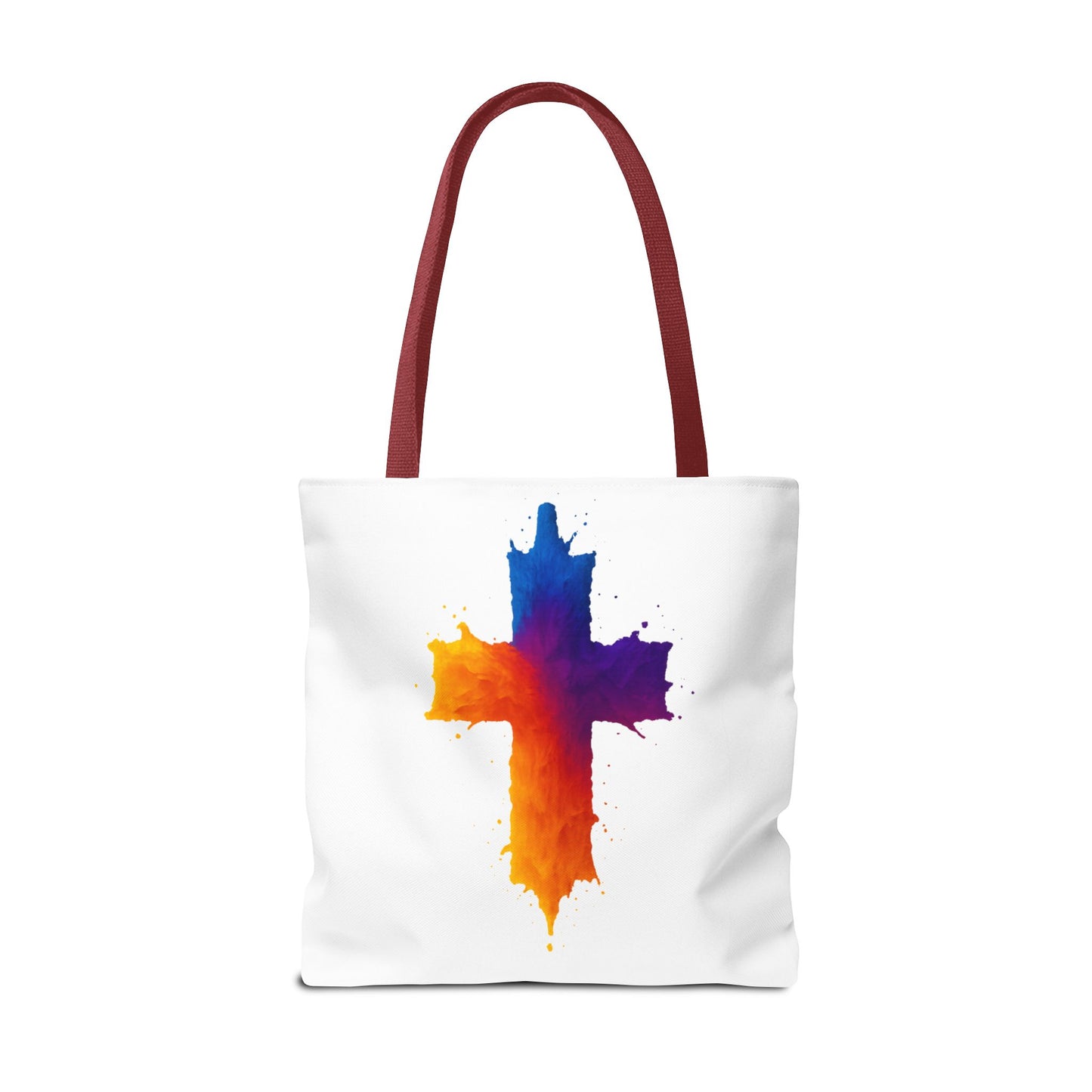 Watercolor Cross Tote Bag, Faith Tote, Christian Gift Bag, Religious Art Shoulder Bag, Inspirational Everyday Carry, Spiritual Cross Design Tote