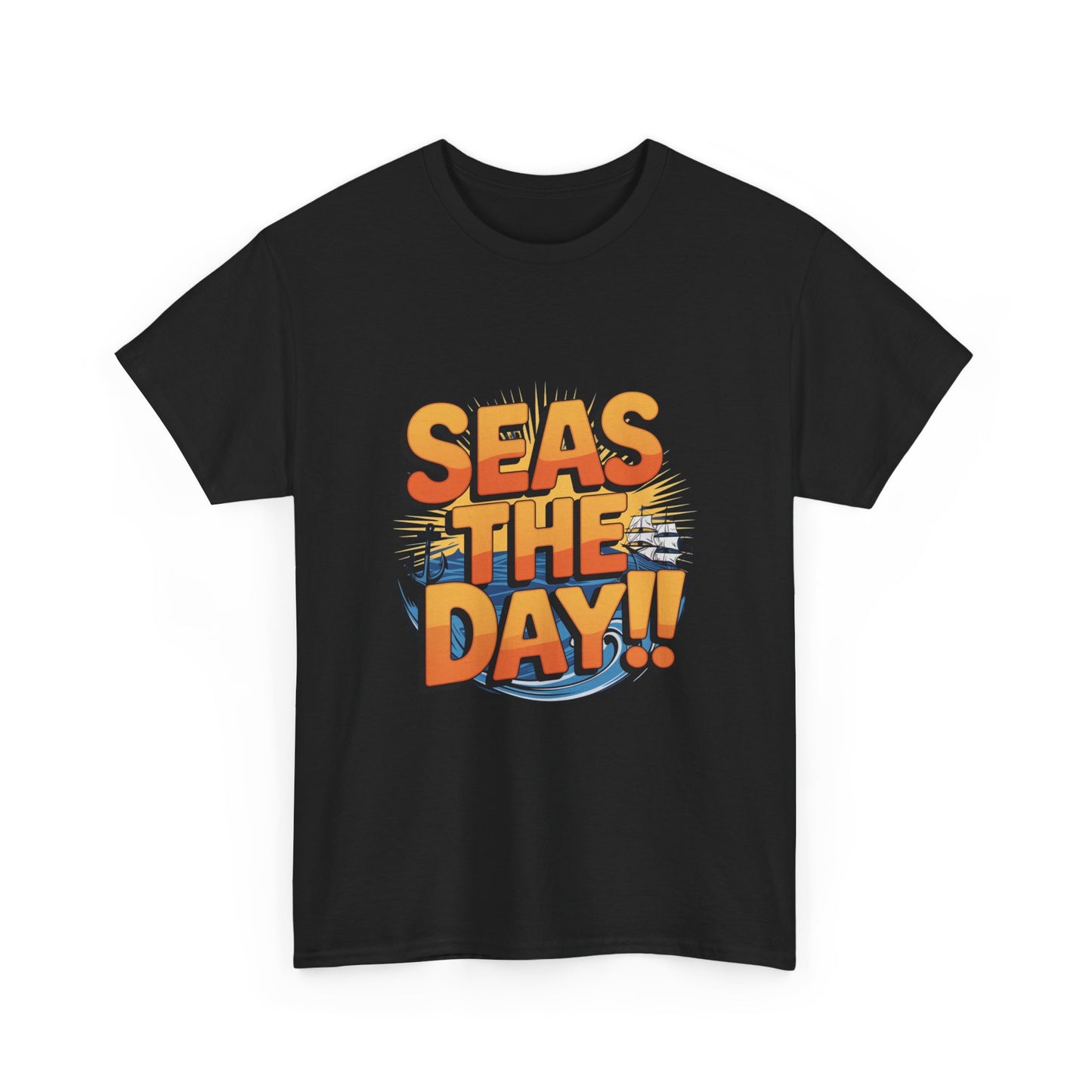 Seas The Day!! Tee • Ocean Pun Graphic Shirt • Comfort Colors Unisex Beachy Vibes • Nautical Aesthetic • Gift for Sea Lovers & Summer Vacays
