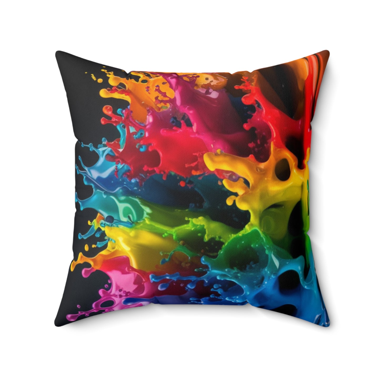 Colorful Splash Art Square Pillow | Vibrant Home Decor