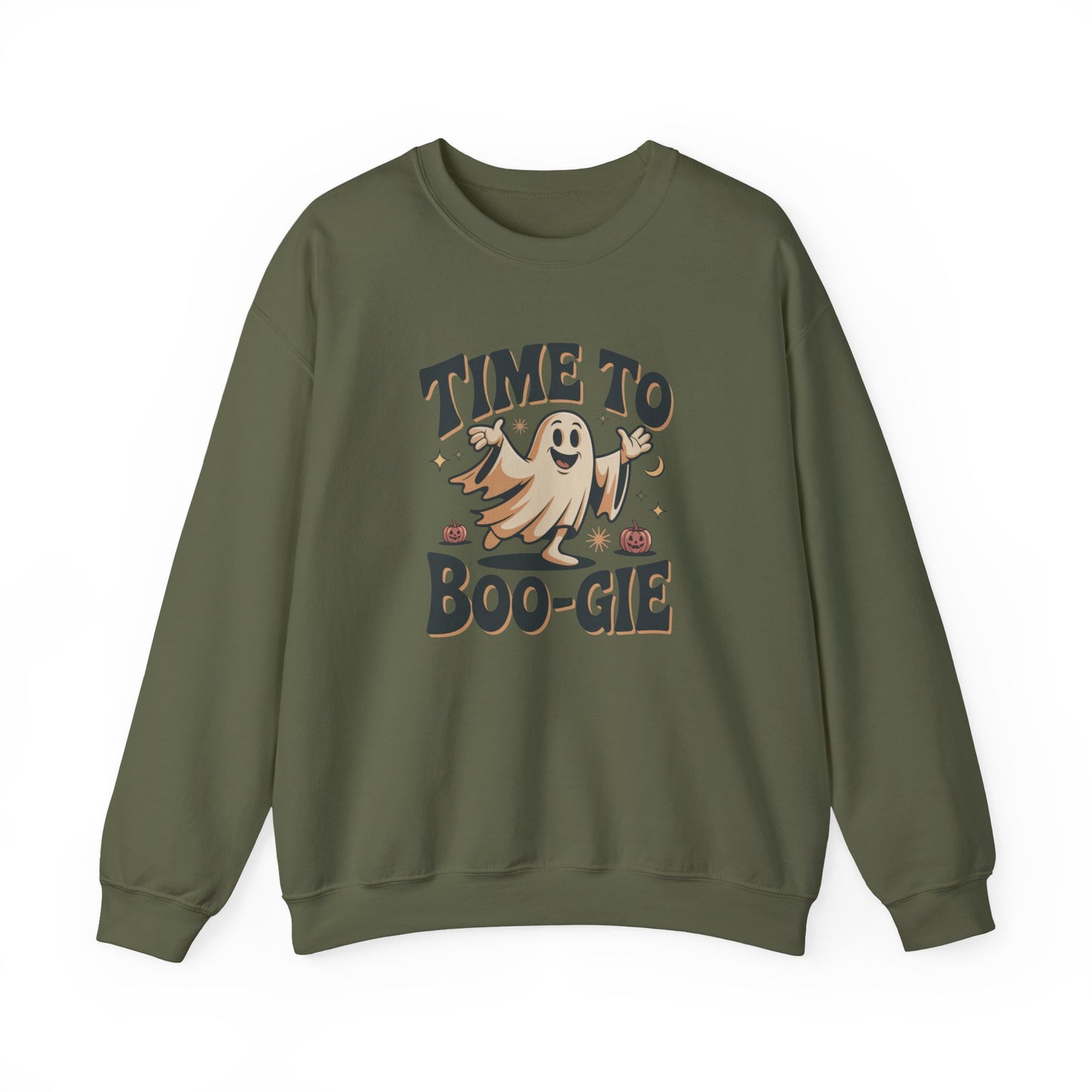 Time to Boo-gie Sweatshirt, Cute Ghost Halloween Crewneck, Spooky Sayings Graphic Pullover, Boo-gie Ghost Sweater, Fall Spooky Season Outfit