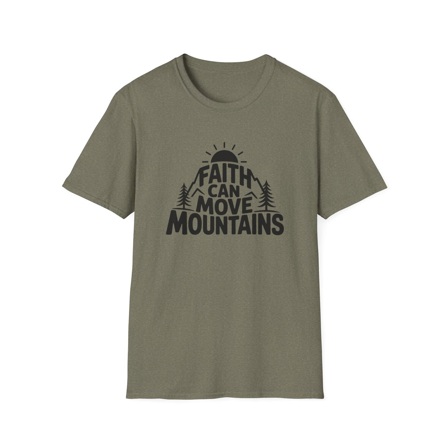 Faith Can Move Mountains T-Shirt | Christian Inspirational Mountain Tee | Boho Nature Faith Graphic Shirt | Gospel Verse Gift for Believers