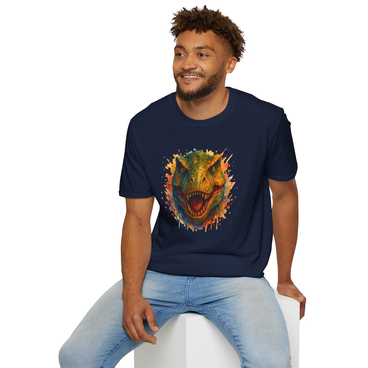 Watercolor T-Rex T-Shirt | Psychedelic Dinosaur Tee | Prehistoric Rainbow Dino Gift | Unisex Cotton Graphic Shirt Jurassic Tee