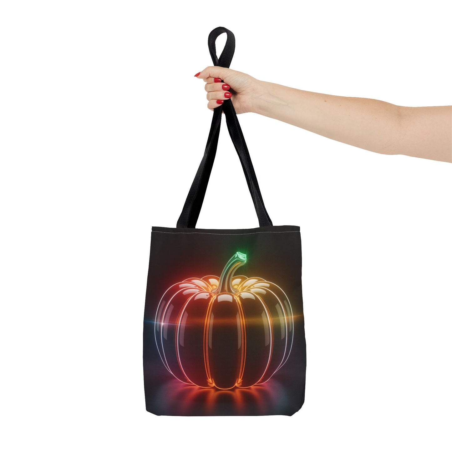 Neon Pumpkin Tote Bag, Glowing Halloween Bag, Modern Fall Tote, Pumpkin Aesthetic Accessory, Trick Or Treat Bag, Spooky Season Gift