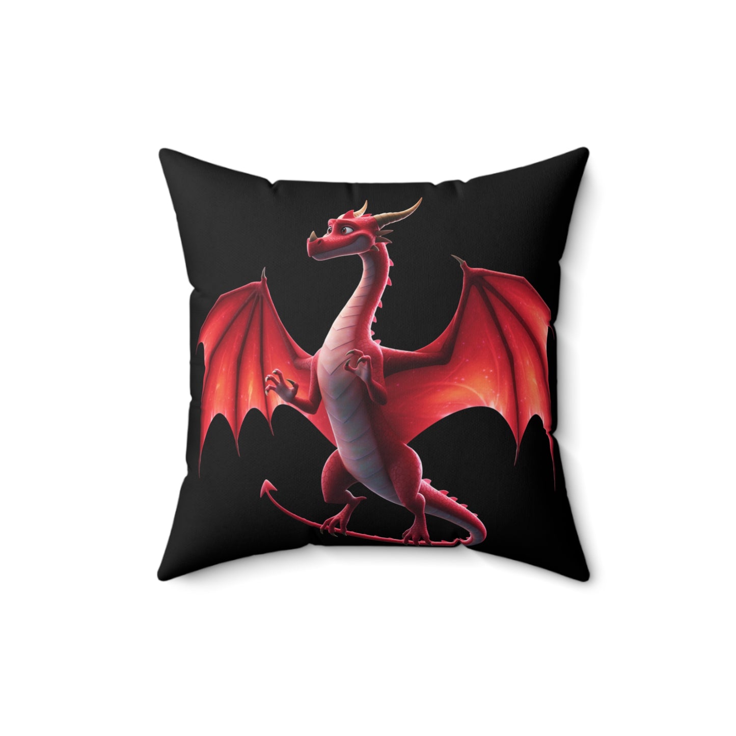 Double-Sided Dragon Pillow - Red & Blue Dragon Art Cushion - Fantasy Gamer Decor Gift for Dragon Lovers, DnD, Kids & Teens Room