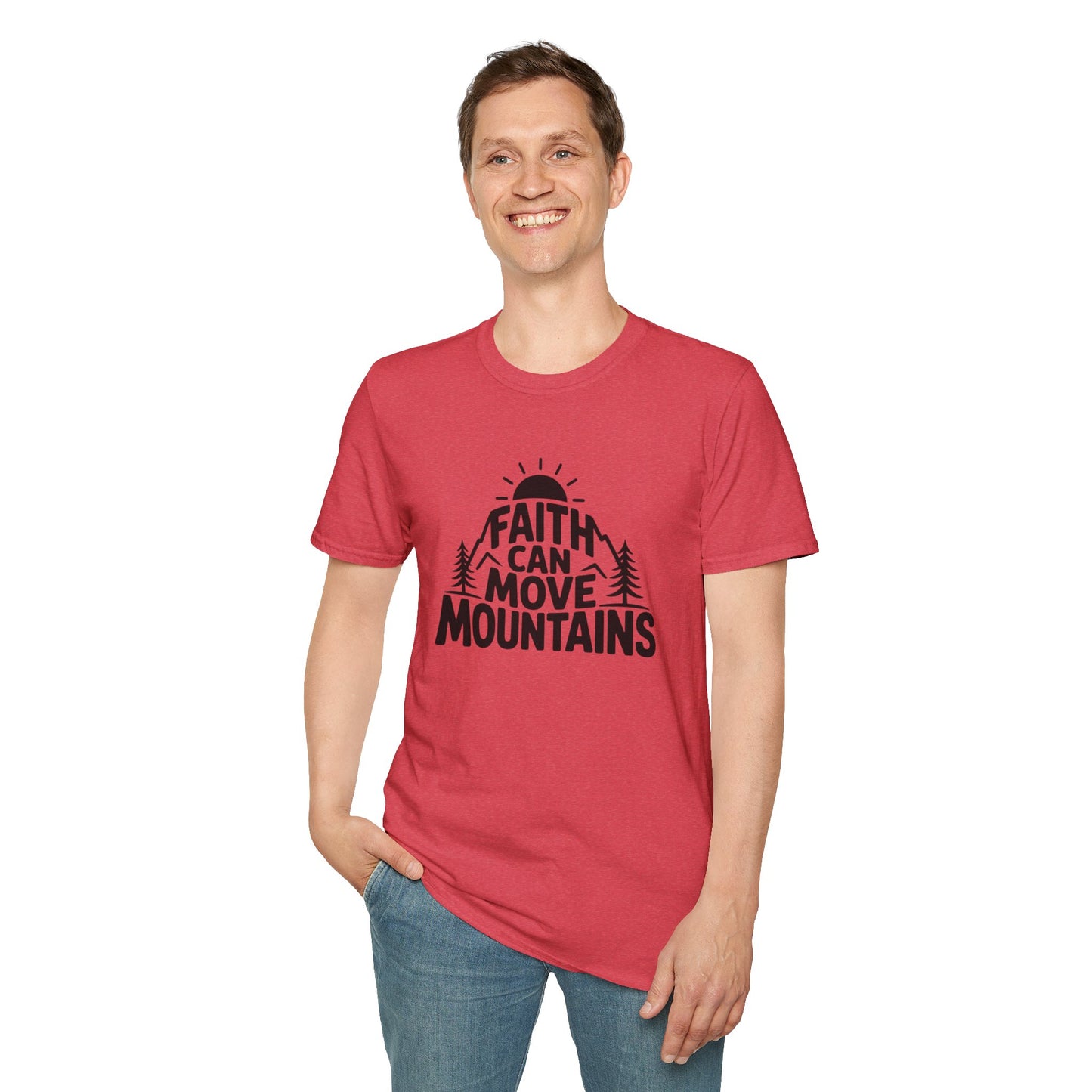 Faith Can Move Mountains T-Shirt | Christian Inspirational Mountain Tee | Boho Nature Faith Graphic Shirt | Gospel Verse Gift for Believers