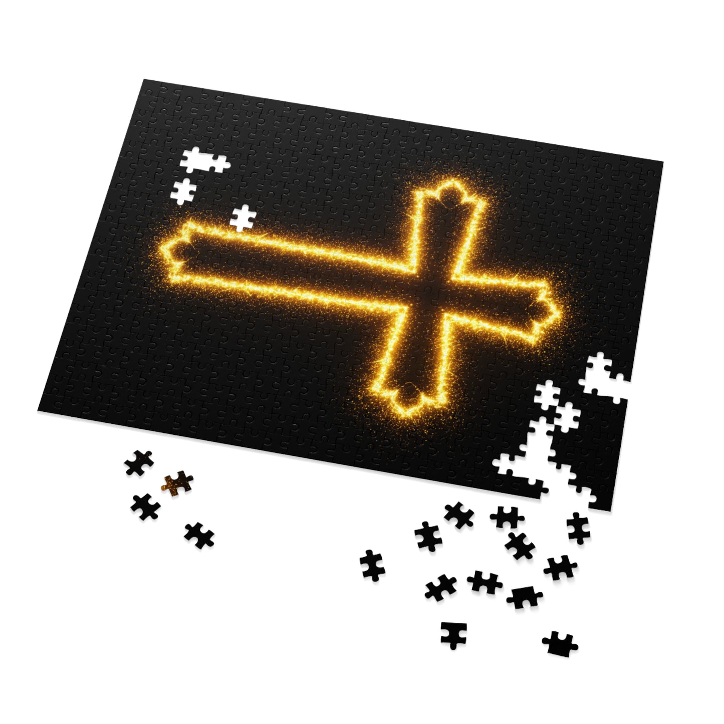 Jigsaw Puzzle - Glowing Cross Design