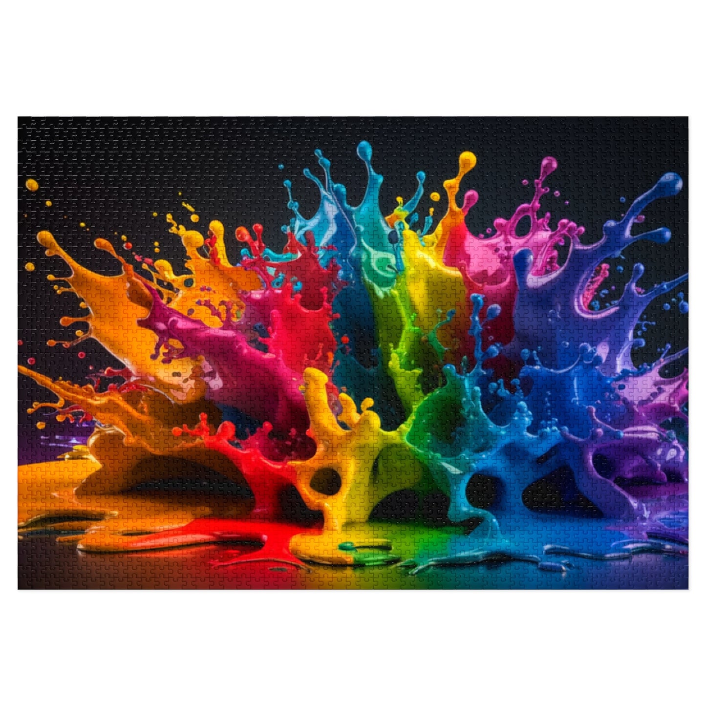 Vibrant Splash Jigsaw Puzzle with Tin - Colorful Pieces for Family Fun