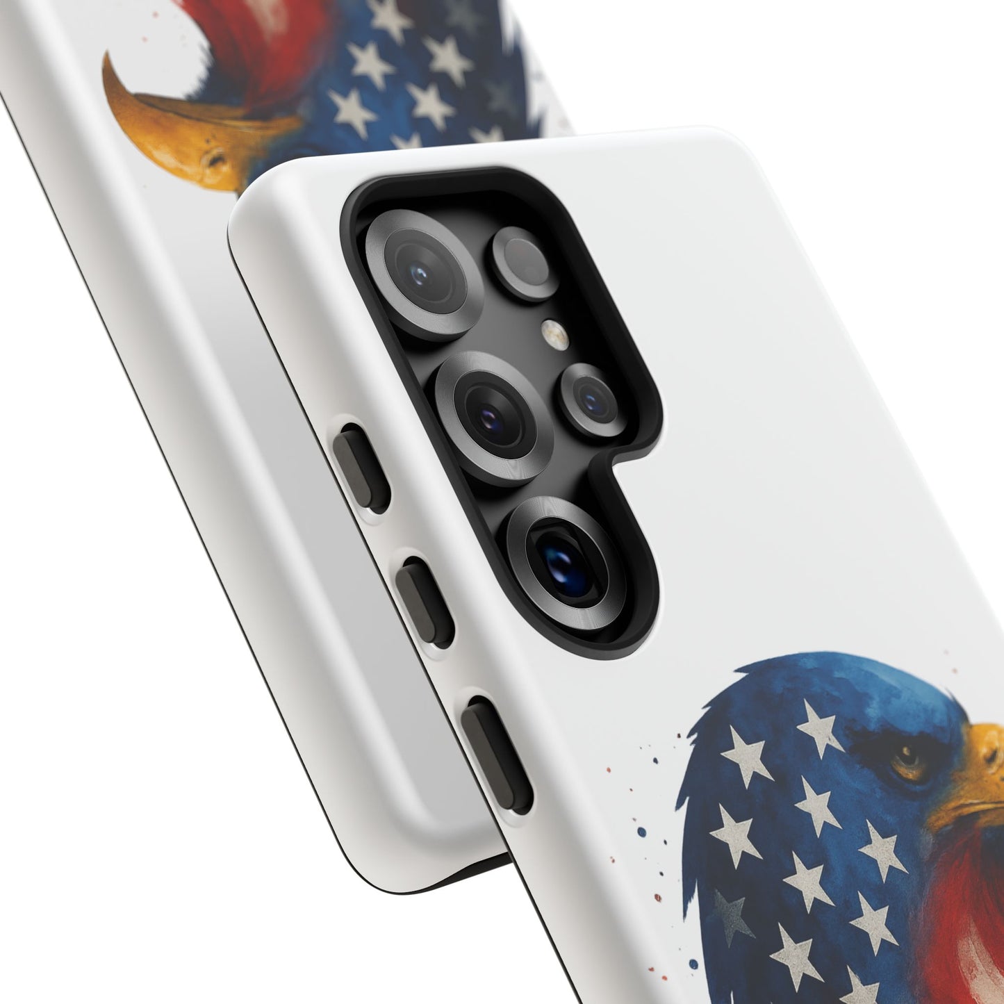Patriotic Eagle Samsung Case - USA Flag Rugged Tough Cover, Dual-Layer Protection, Veteran and 4th of July Gift Galaxy Series