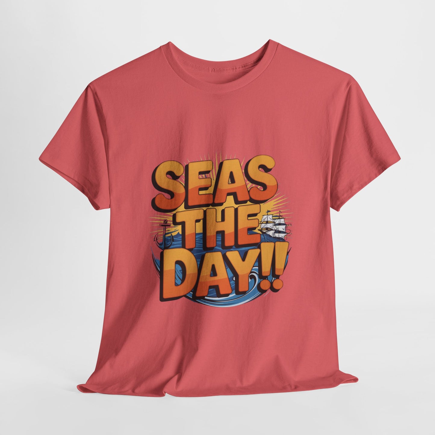 Seas The Day!! Tee • Ocean Pun Graphic Shirt • Comfort Colors Unisex Beachy Vibes • Nautical Aesthetic • Gift for Sea Lovers & Summer Vacays