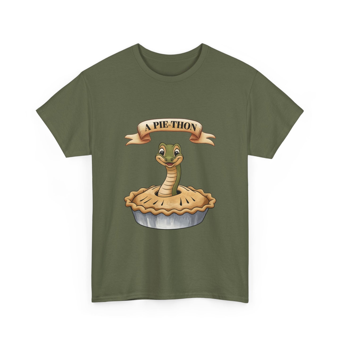 A Pie-Thon Funny Snake Pun Shirt – Cute Animal Joke T-Shirt – Quirky Graphic Tee for Pun Lovers, Reptile Fans, and Unique Gift Ideas
