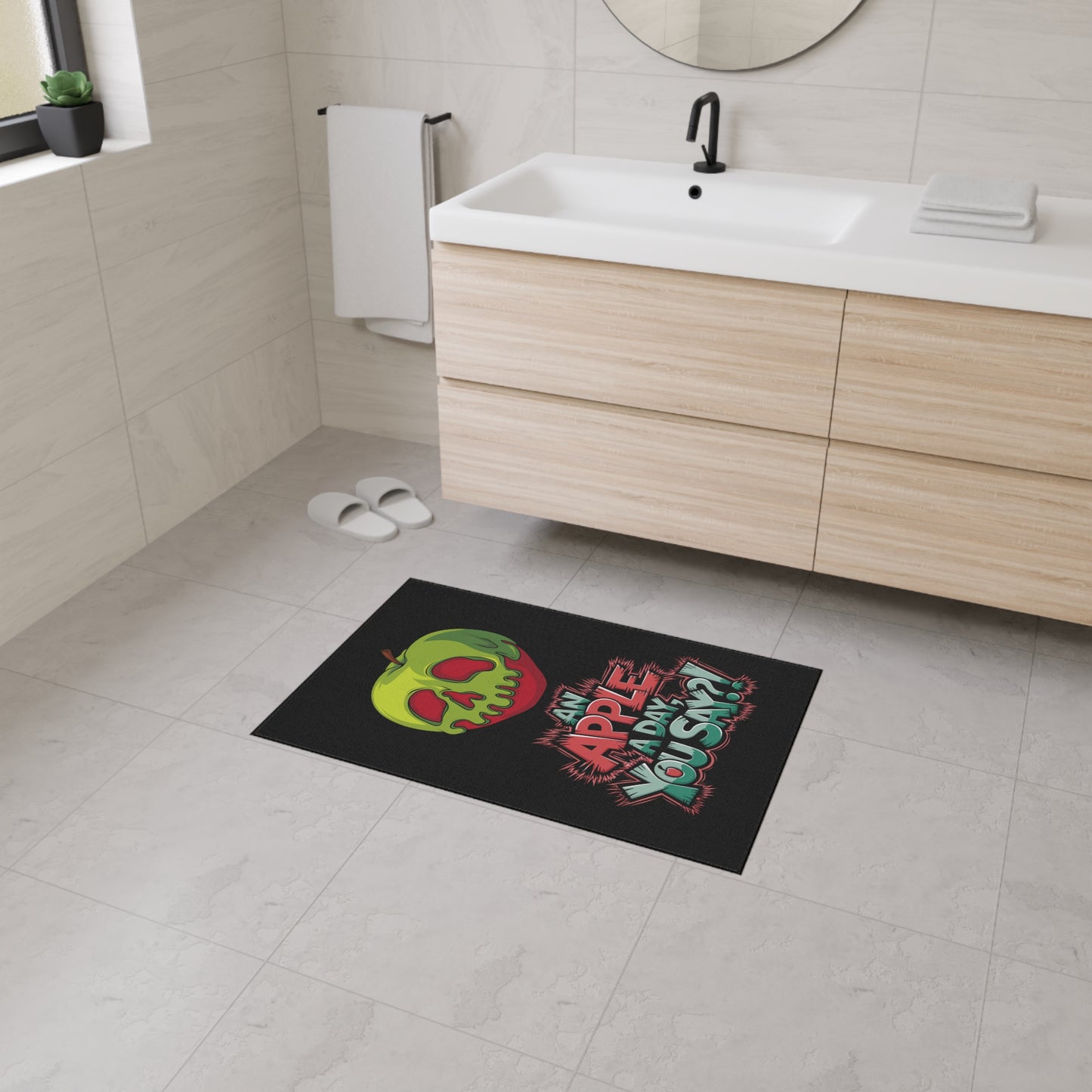 Floor Mat - Poison Apple 'An Apple a Day You Say' Fun Design