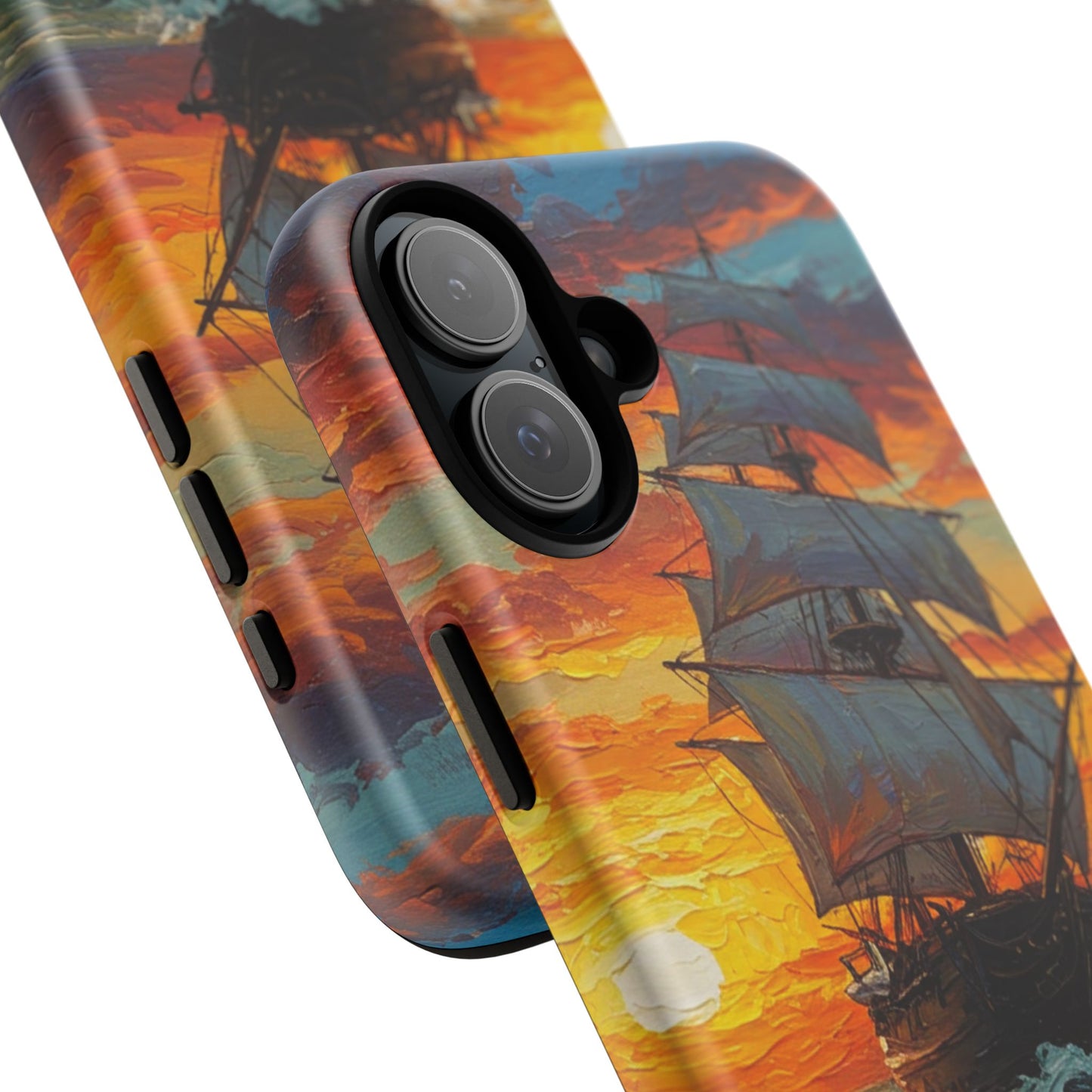 iPhone Case - Ship Sailing at Sunset Design