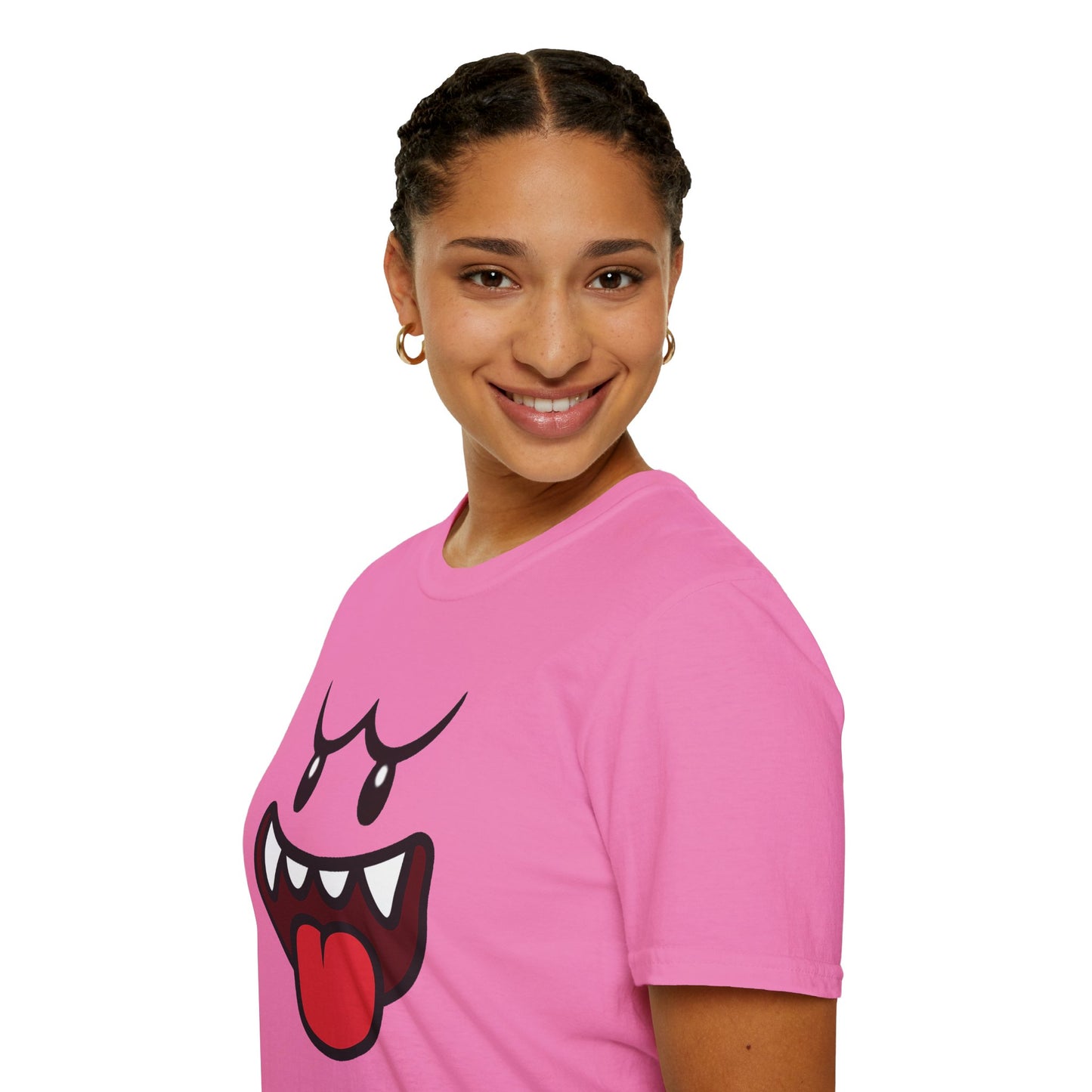 Ghost Face Graphic T-Shirt – Funny Spooky Cute Retro Halloween Tee, Y2K Nostalgia Bold Design, Soft Cotton, Fall Gift Shirt