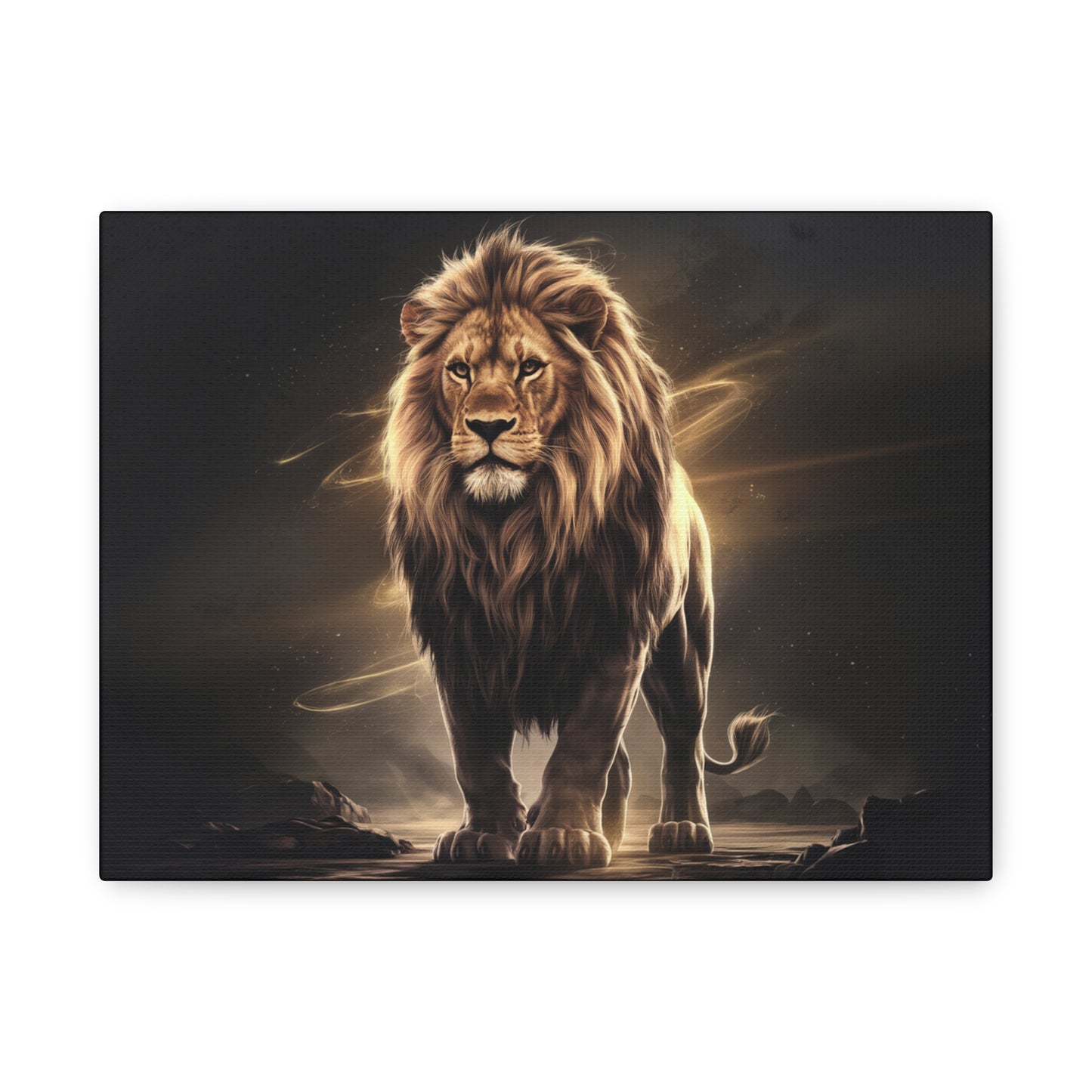 Canvas Print Lion Art Golden Hues