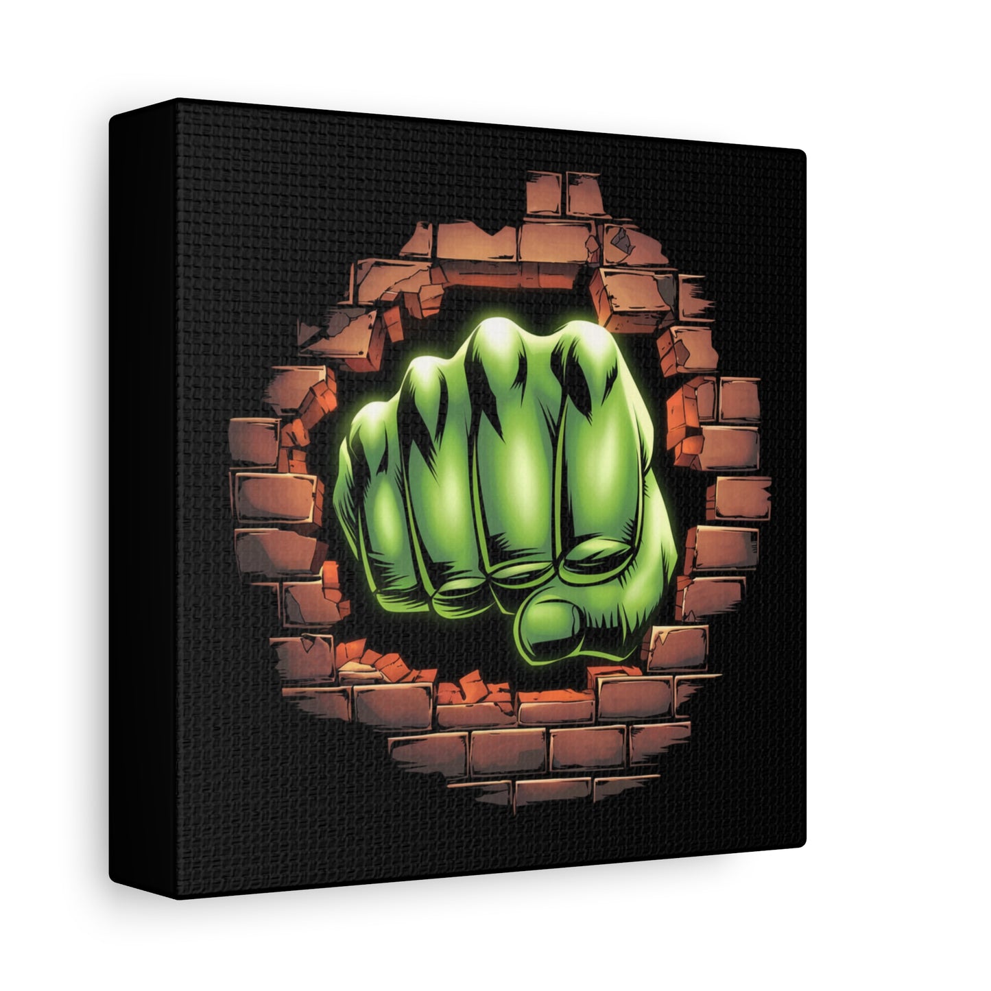Wall Canvas Green Fist Smashing Design, Wall Art, Comic Canvas