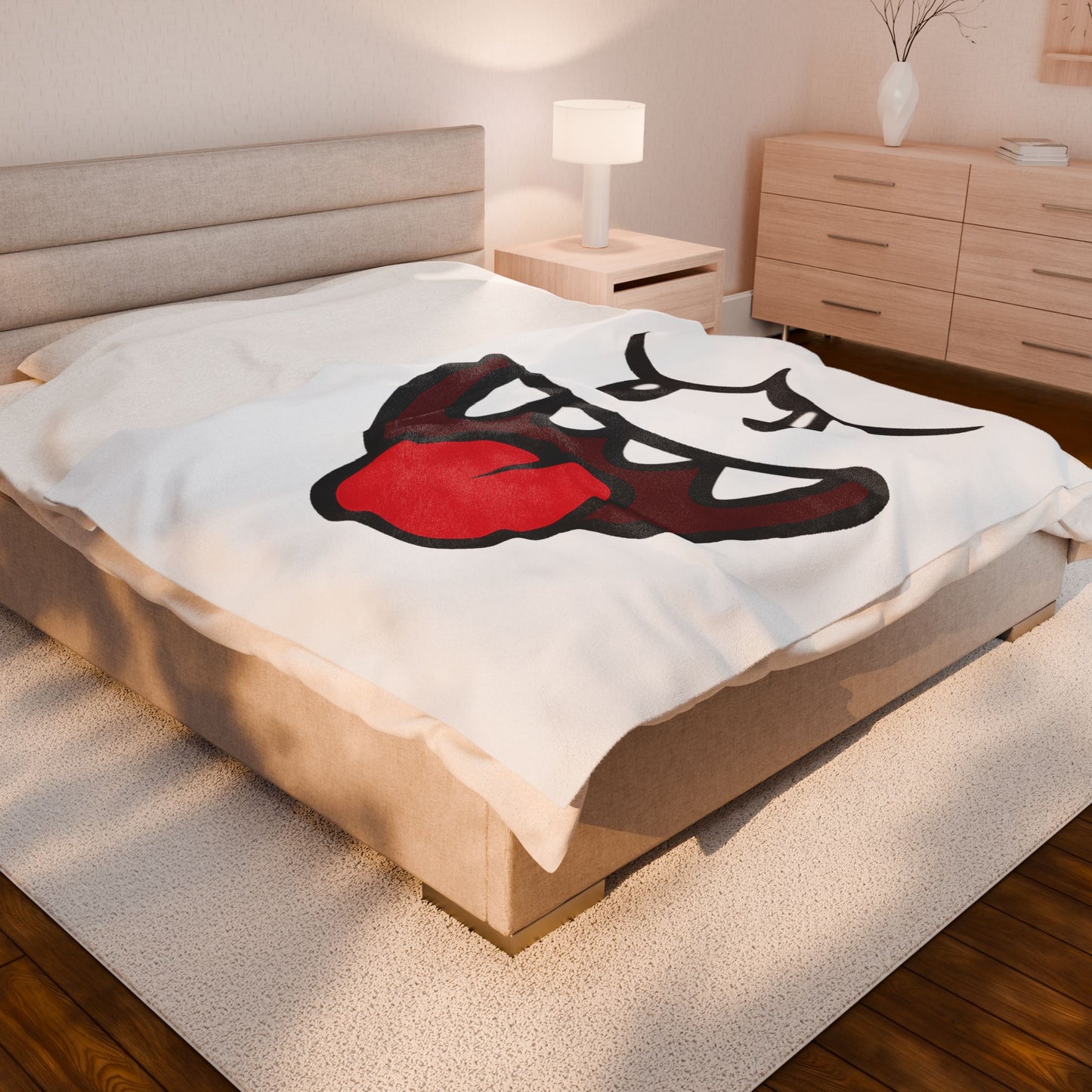 Funny Ghost Face Blanket, Spooky Halloween Throw, Creepy Gamer Room Bedding, Novelty Tongue Out Ghost Bedspread, Cool Cozy Horror Decor