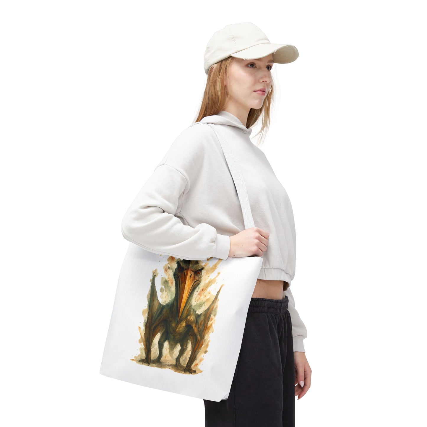Quetzalcoatlus Tote Bag | Dinosaur Art Canvas Shopper | Prehistoric Pterosaur Gift for Dino Lovers | Eco-friendly Reusable Bag Jurassic Tote
