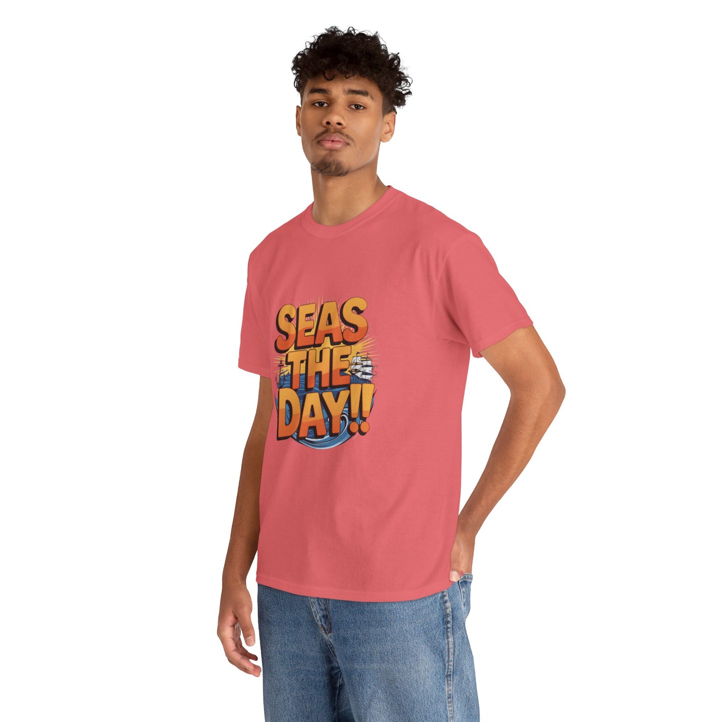 Seas The Day!! Tee • Ocean Pun Graphic Shirt • Comfort Colors Unisex Beachy Vibes • Nautical Aesthetic • Gift for Sea Lovers & Summer Vacays