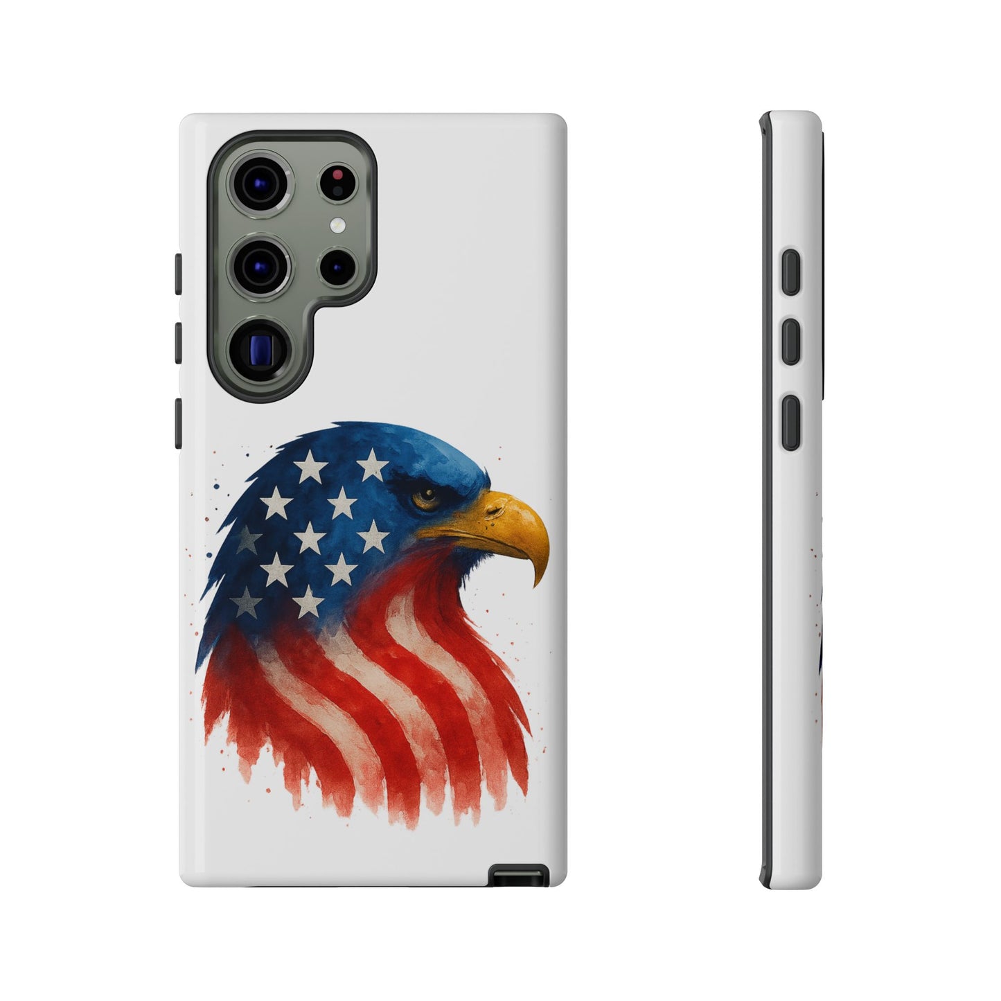 Patriotic Eagle Samsung Case - USA Flag Rugged Tough Cover, Dual-Layer Protection, Veteran and 4th of July Gift Galaxy Series