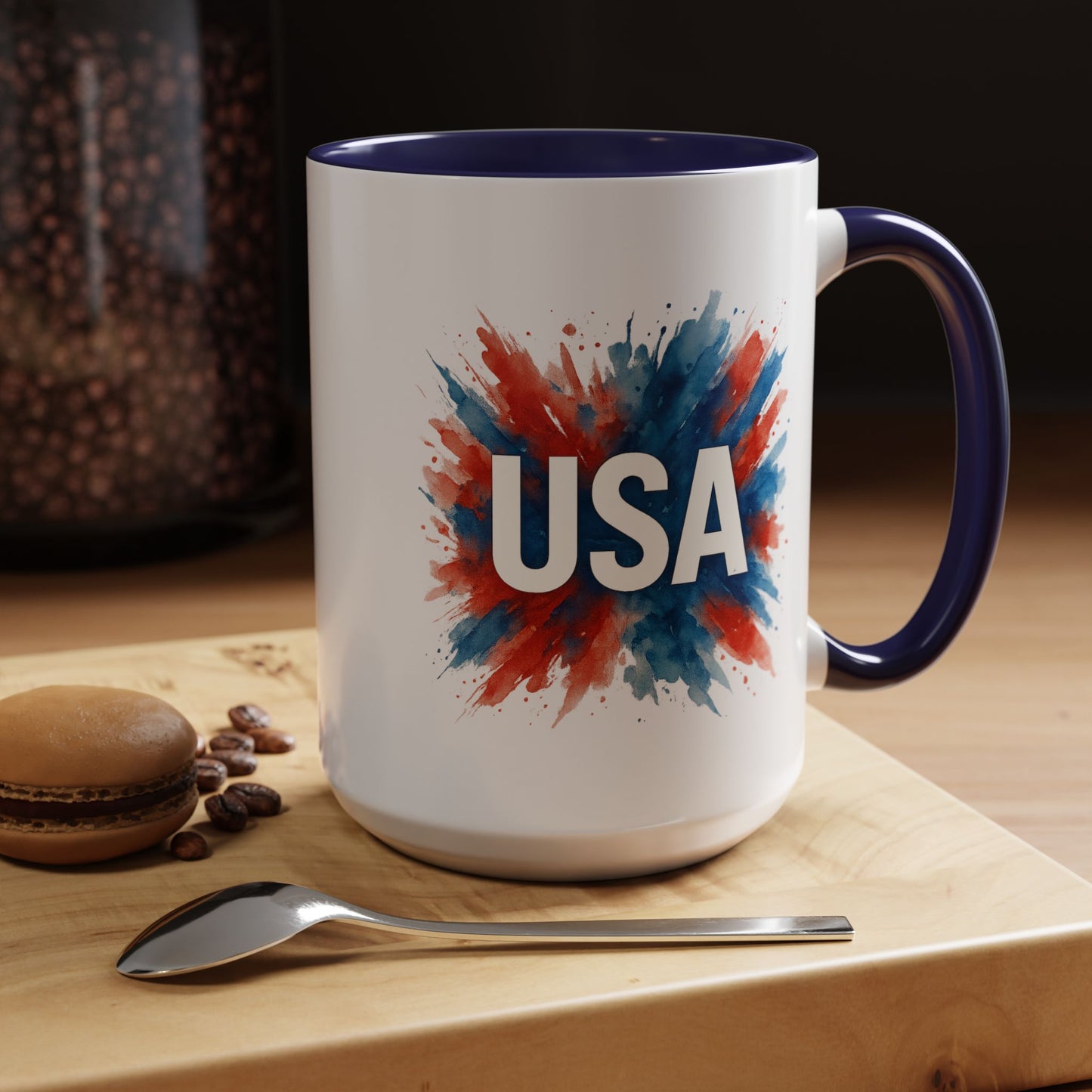 USA Patriotic Coffee Mug | 4th of July Gift | Red White Blue Mug | American Pride Cup | Independence Day Drinkware | USA Mug