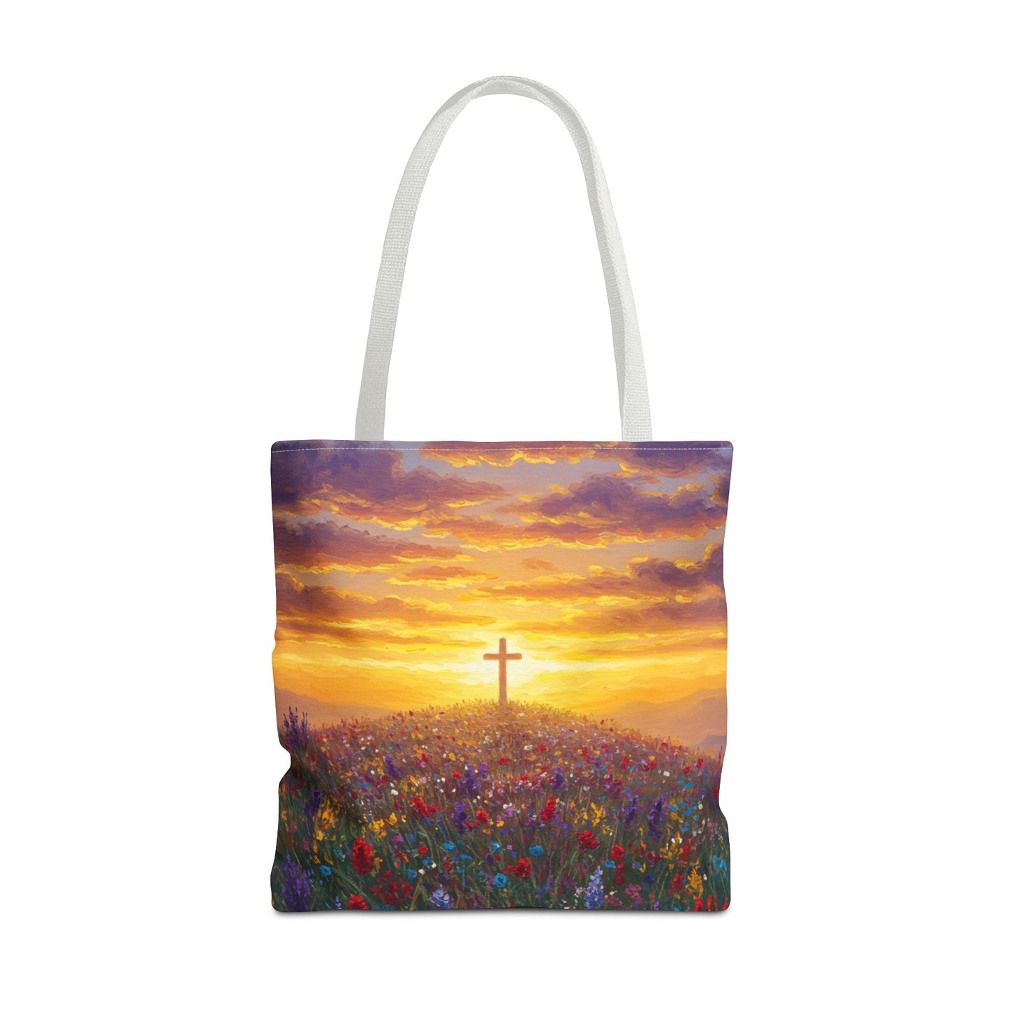 Cross Painted Tote Bag Christian Bag Inspirational Tote Spiritual Bag Religious Tote Bag