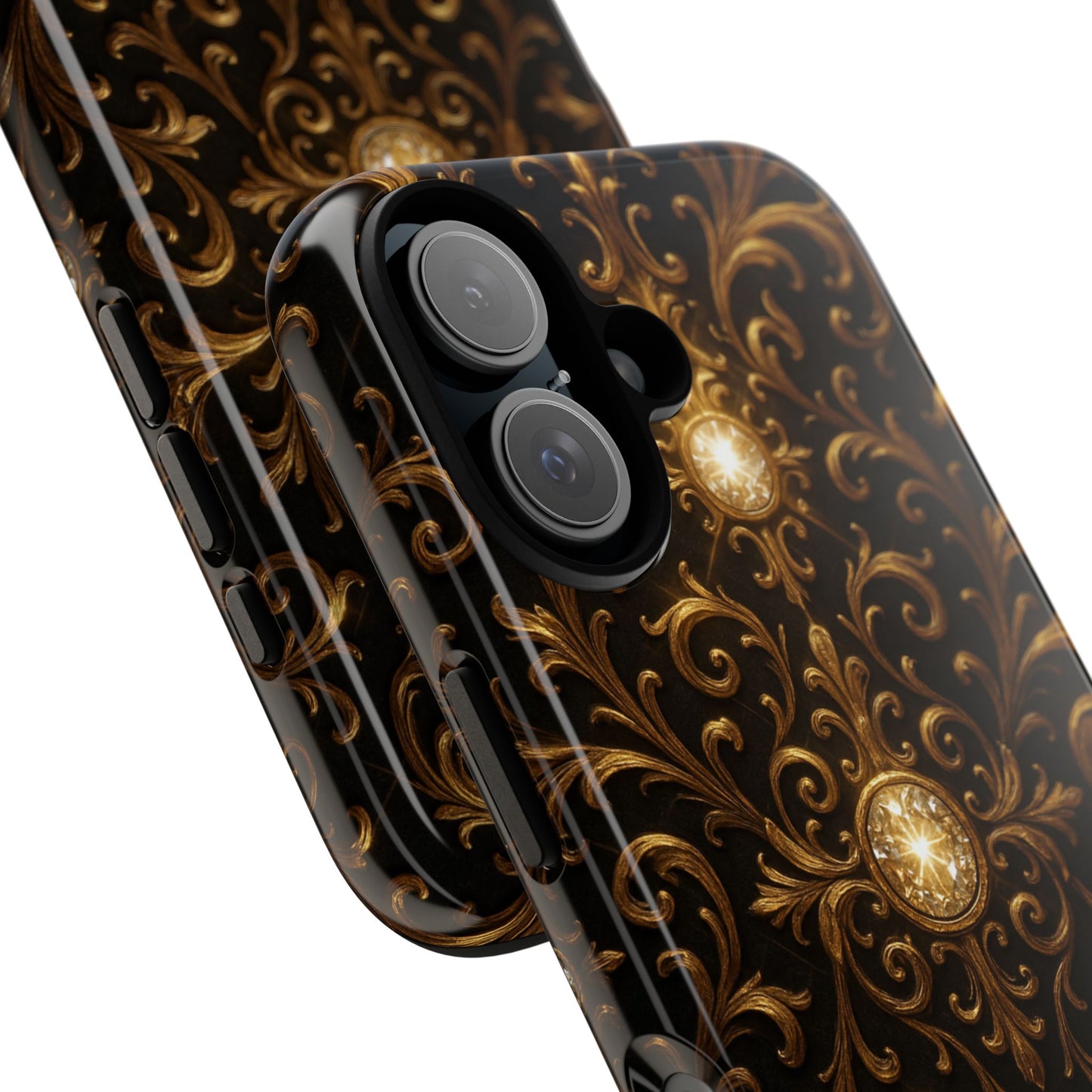 Baroque iPhone Case β Elegant Gold Floral Scroll Design for iPhone 16, 15, 14, 13, Pro Max & More
