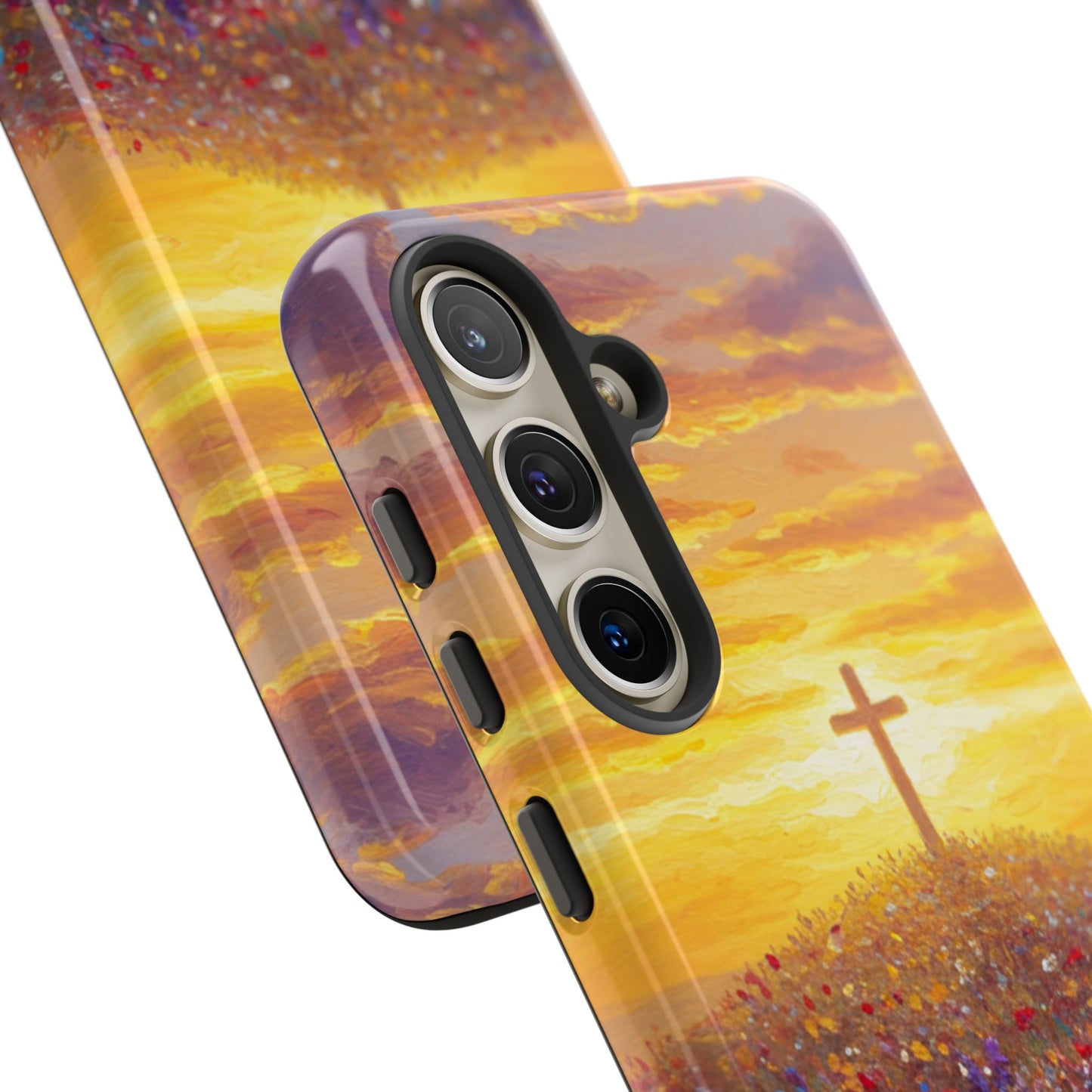 Samsung Phone Case - Monet Style Cross Christian Phone Case Spiritual Case Inspirational Samsung Case
