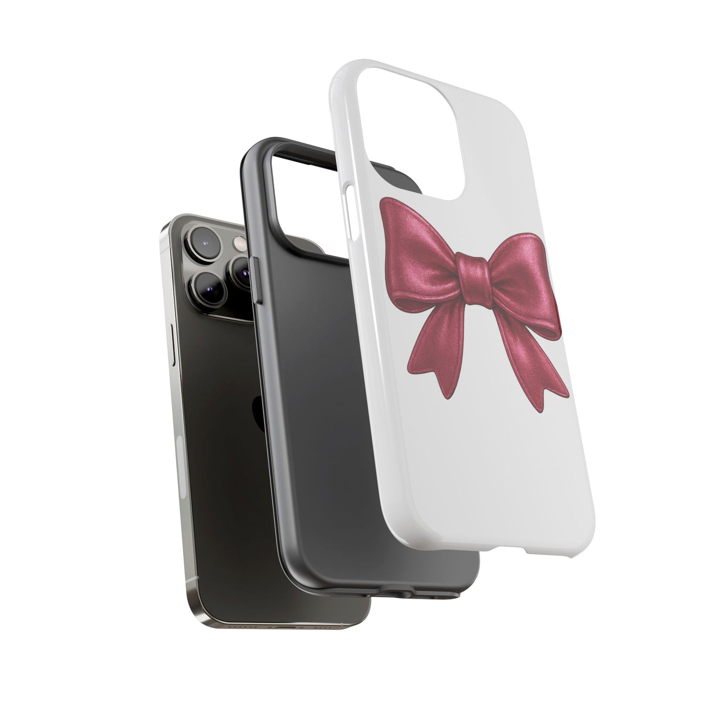 Pink Bow iPhone Case – Cute Girly Phone Cover – Glossy Ribbon Coquette Case – Soft Girl Aesthetic Accessory – Gift for Her iPhone