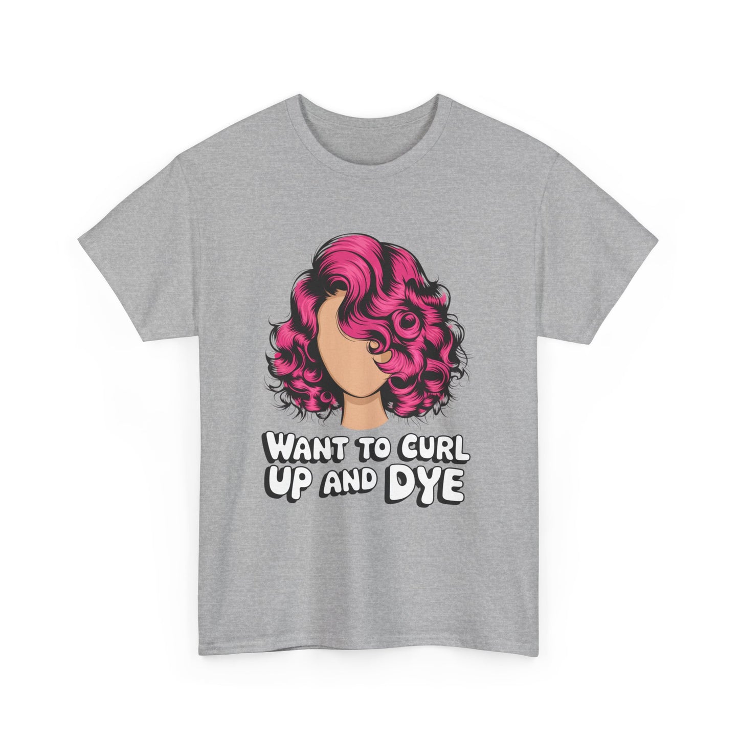 Curly Hair Tee: Want To Curl Up And Dye – Funny Hair Colorist Tee, Salon & Curl Lovers Gift, Trendy Graphic Shirt for Hairstylists