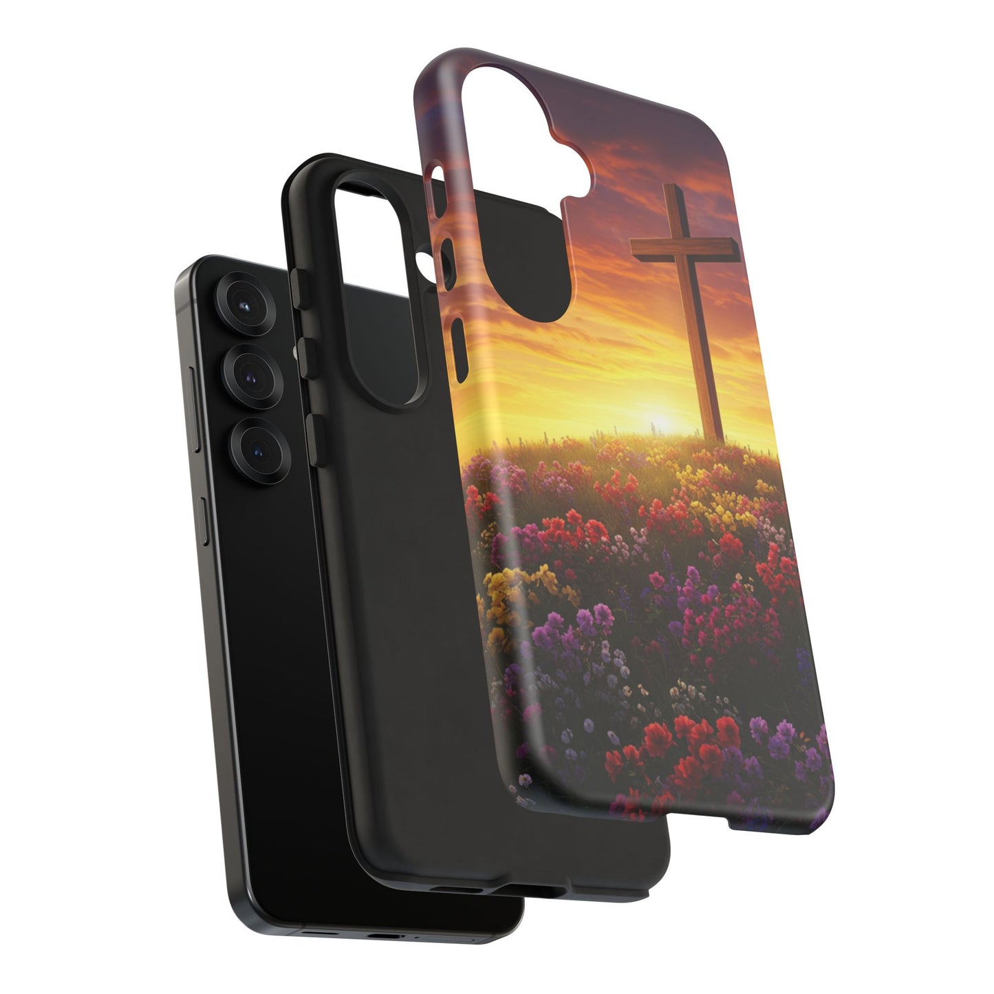 Samsung Phone Case Cross on a Hill Painting Christian Phone Case Cross Samsung Case