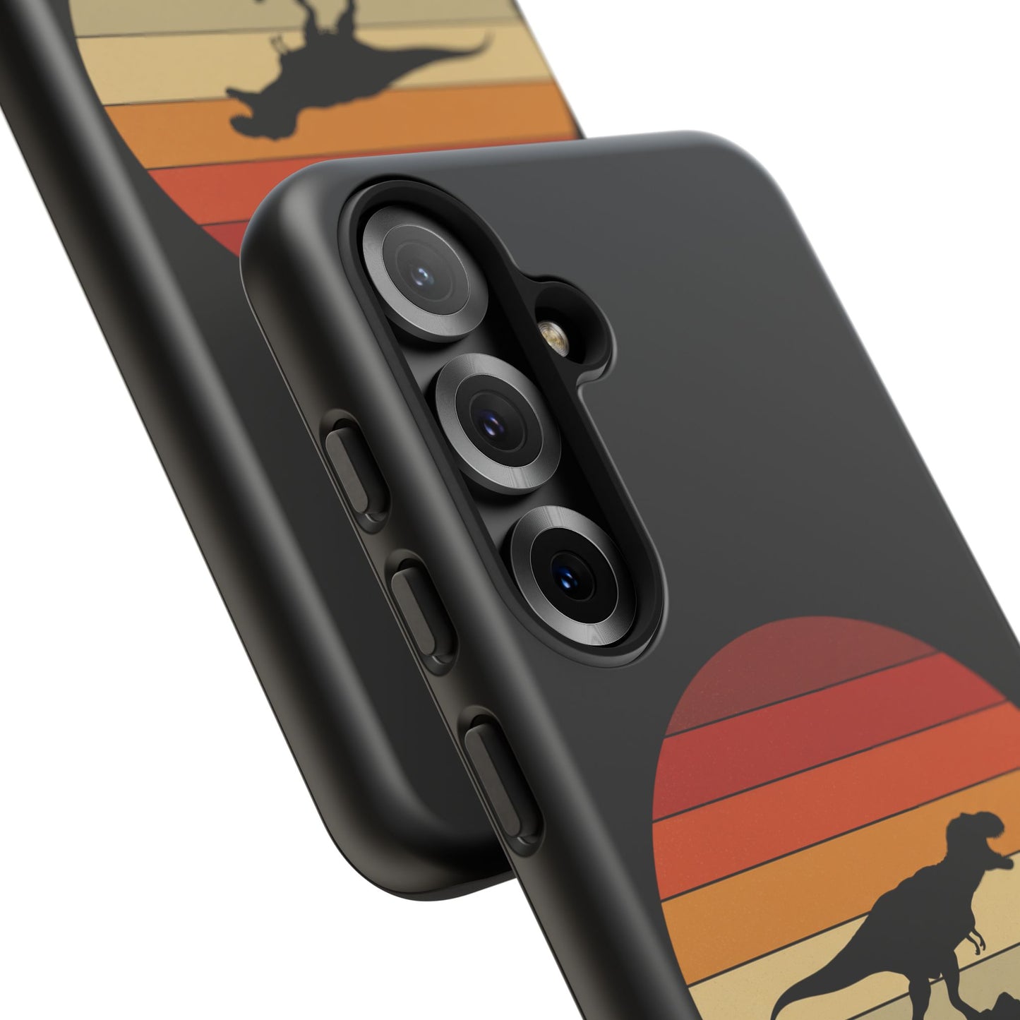 Retro Sunset Dinosaur Samsung Case | T-Rex Silhouette Vintage Gradient Cover for Galaxy S25/S24/S23 Series Dinosaur Phone Case