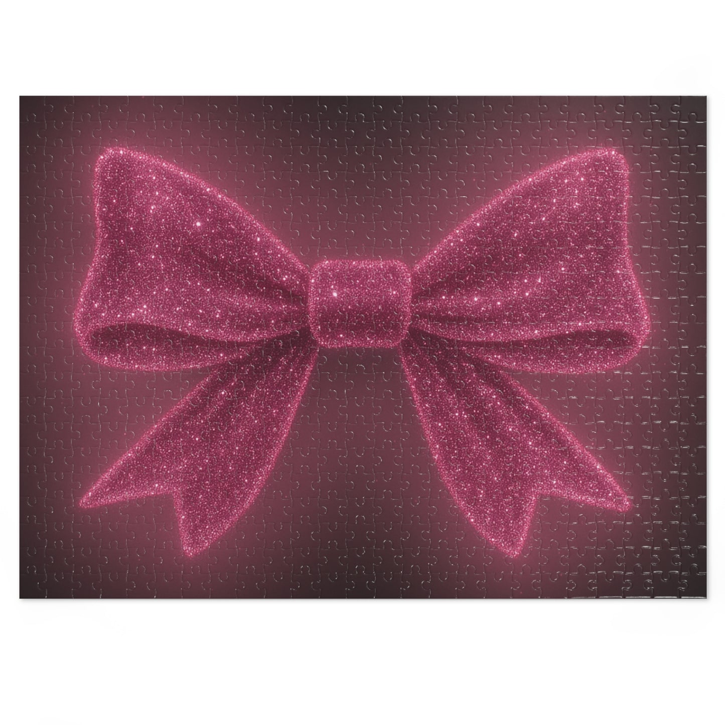 Puzzle with Sparkling Pink Bow Boho Game Pink Bow Decor Feminine Game Night