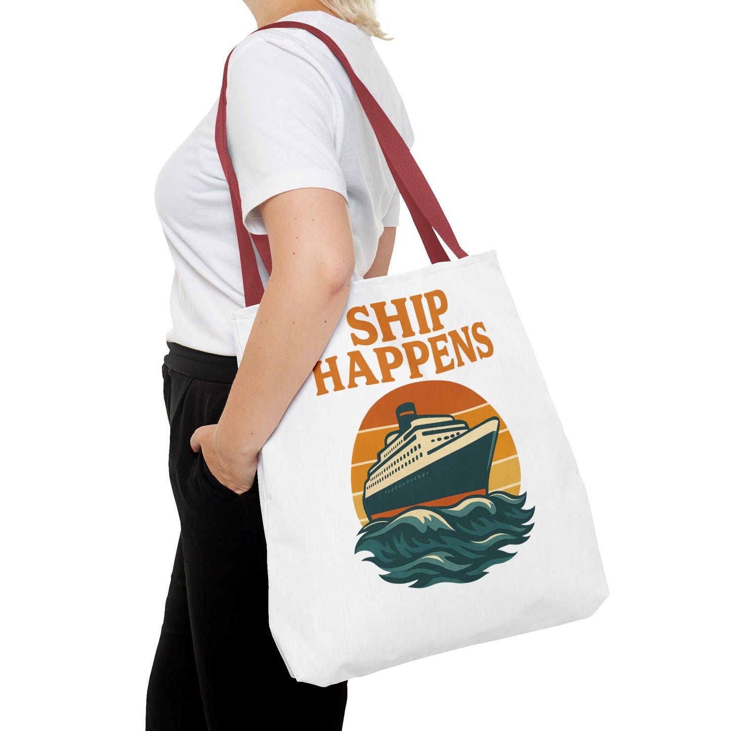 Ship Happens Tote Bag - Fun Nautical Design for Beach Lovers Cruise Bag Unique Gift for Travelers