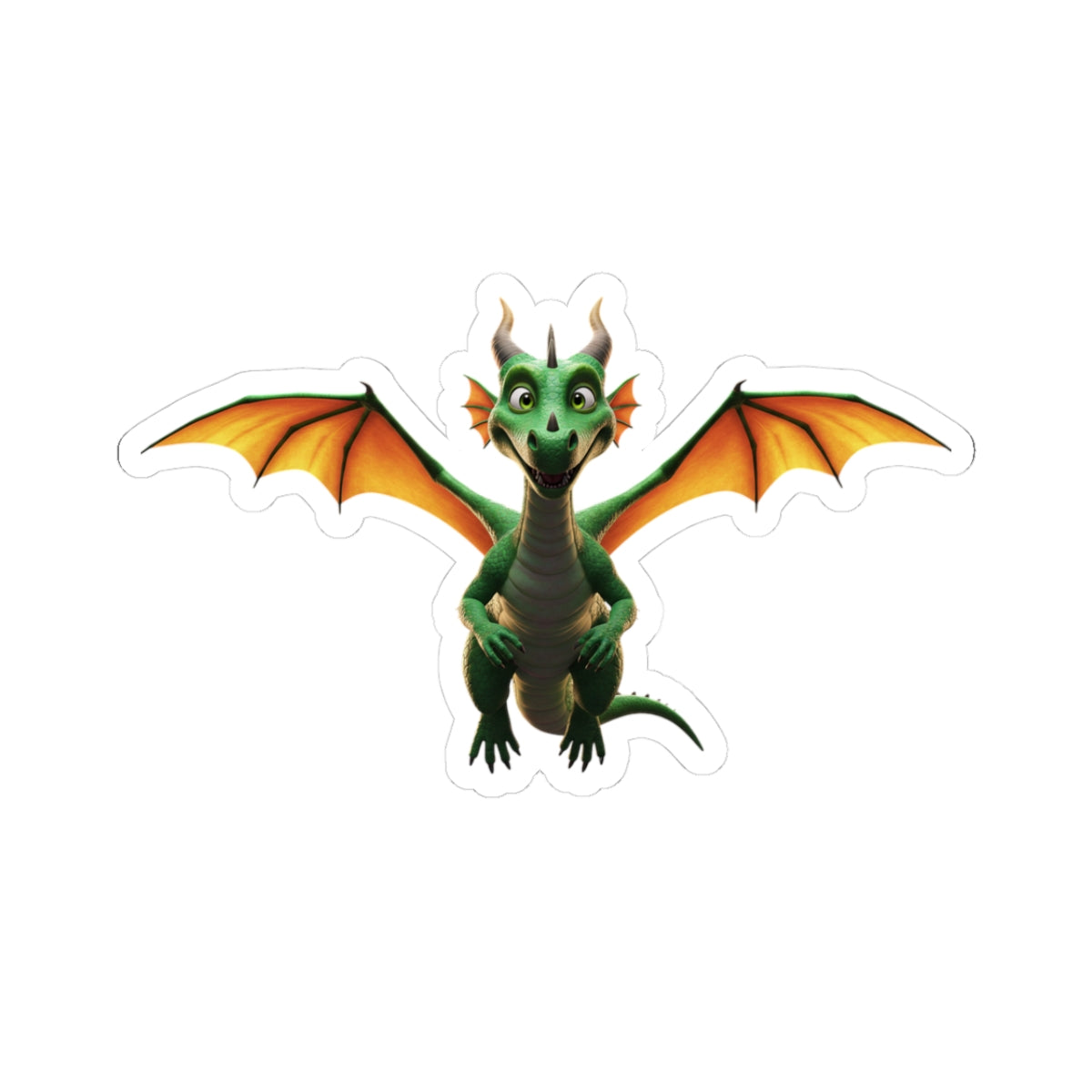 Cute Fantasy Dragon Sticker | Waterproof Vinyl Kiss-Cut Decal for Laptops, Water Bottles, Journaling & D&D Gifts