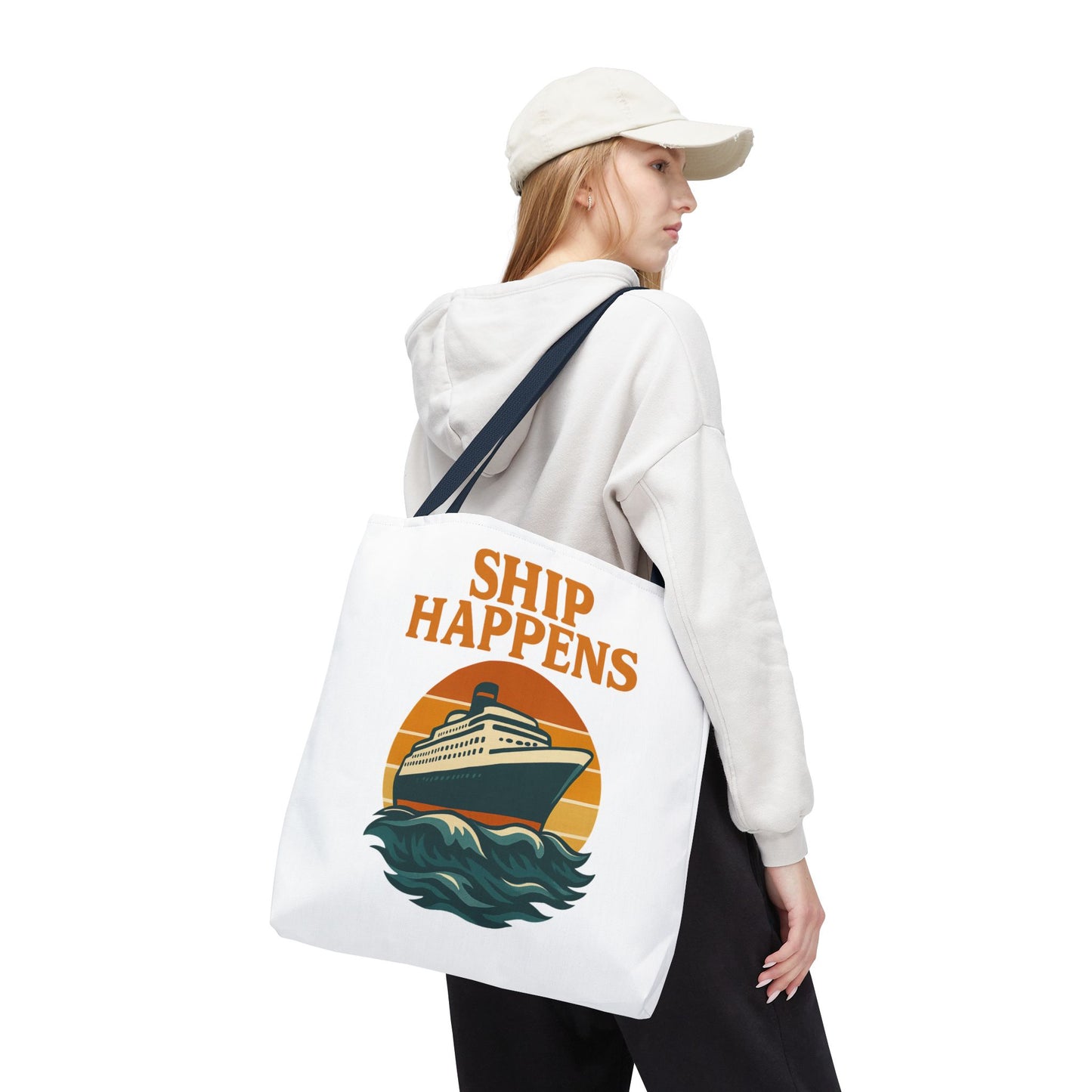 Ship Happens Tote Bag - Fun Nautical Design for Beach Lovers Cruise Bag Unique Gift for Travelers