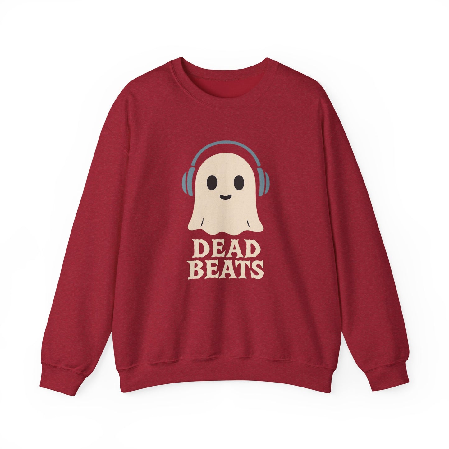 Dead Beats Ghost Sweatshirt, Funny Halloween Crewneck, Spooky Season Pullover, Music Lover Halloween Shirt, Cute Ghost Graphic Top