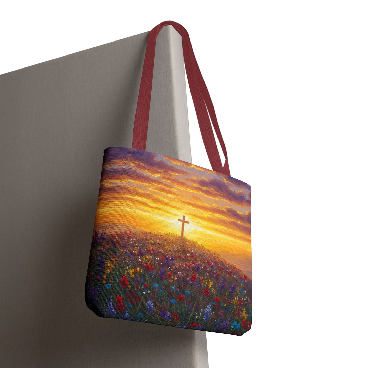 Cross Painted Tote Bag Christian Bag Inspirational Tote Spiritual Bag Religious Tote Bag