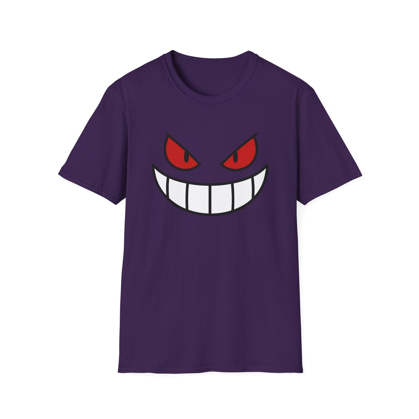 Spooky Grin Face T-Shirt - Creepy Ghost Smile Graphic Tee - Dark Humor Unisex Shirt - Anime Monster Style Funny Top