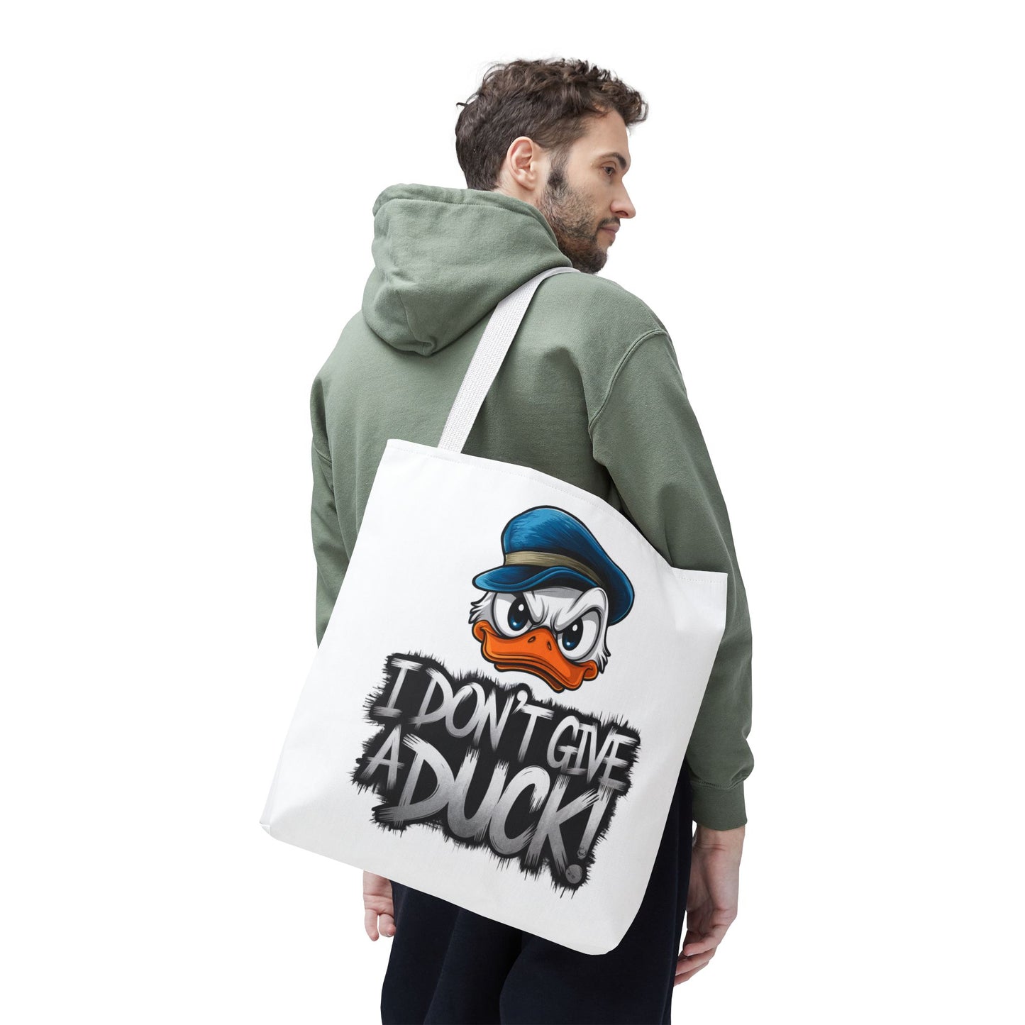 Funny Grumpy Duck Tote Bag | I Don’t Give A Duck Canvas Tote | Eco Reusable Cotton Gift Tote | Cute Animal Humor Market Bag
