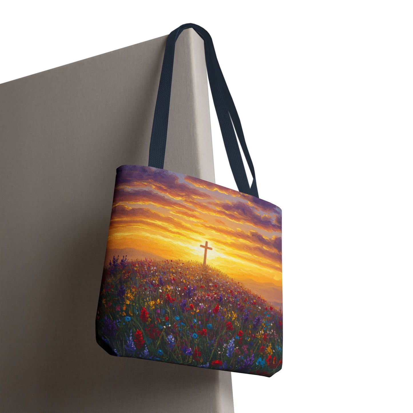 Cross Painted Tote Bag Christian Bag Inspirational Tote Spiritual Bag Religious Tote Bag