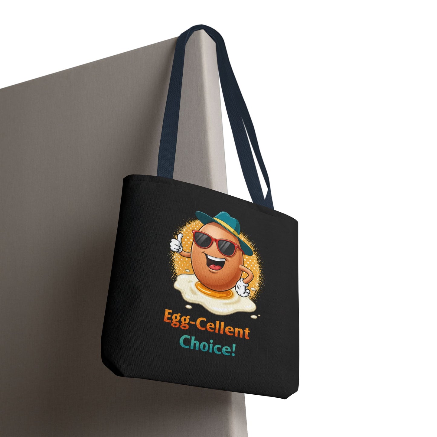 Tote Bag: Egg-Cellent Choice Thumbs Up Pun Design