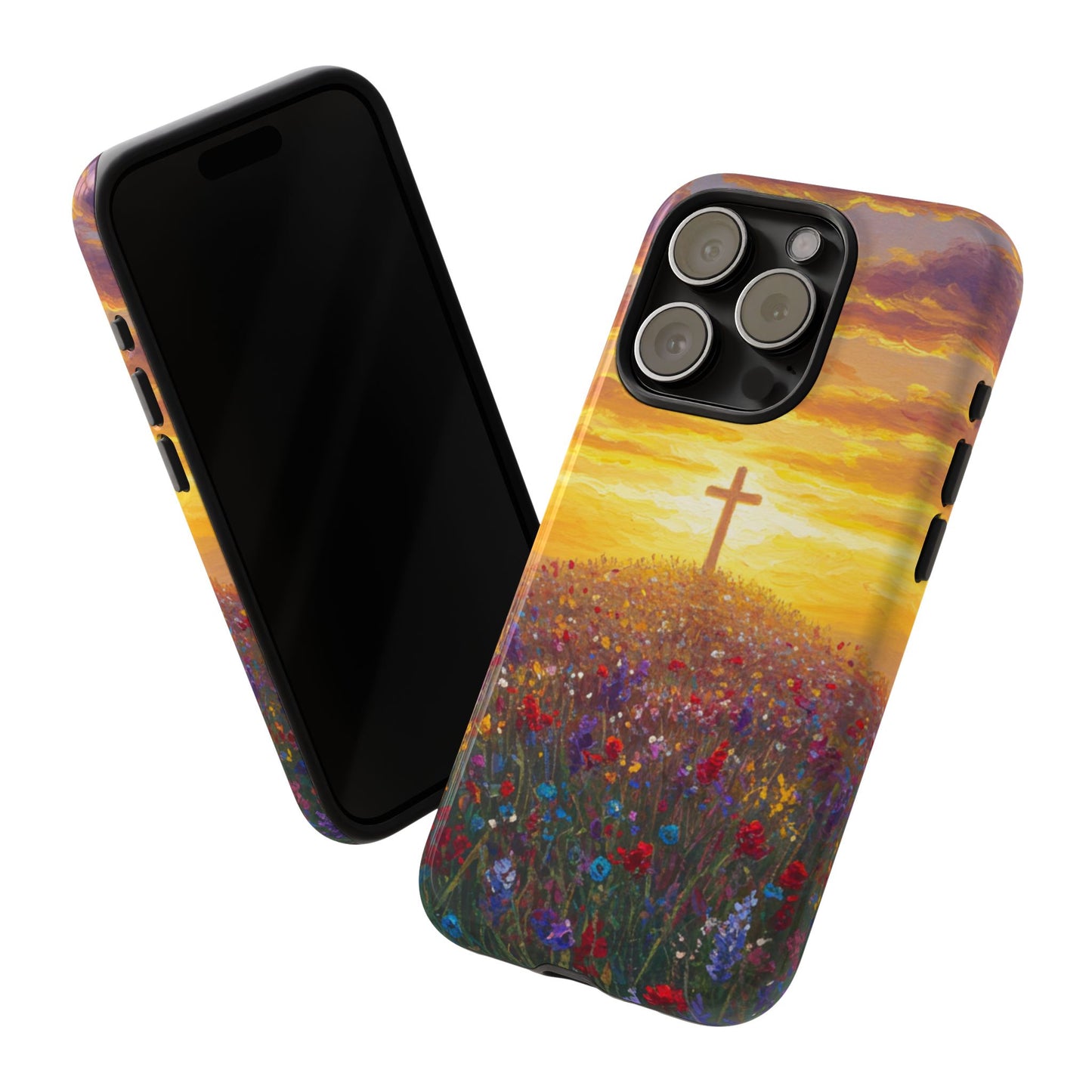iPhone Case: Monet Style Cross Phone Case Christian Case Inspirational iPhone Case Spiritual Phone Case