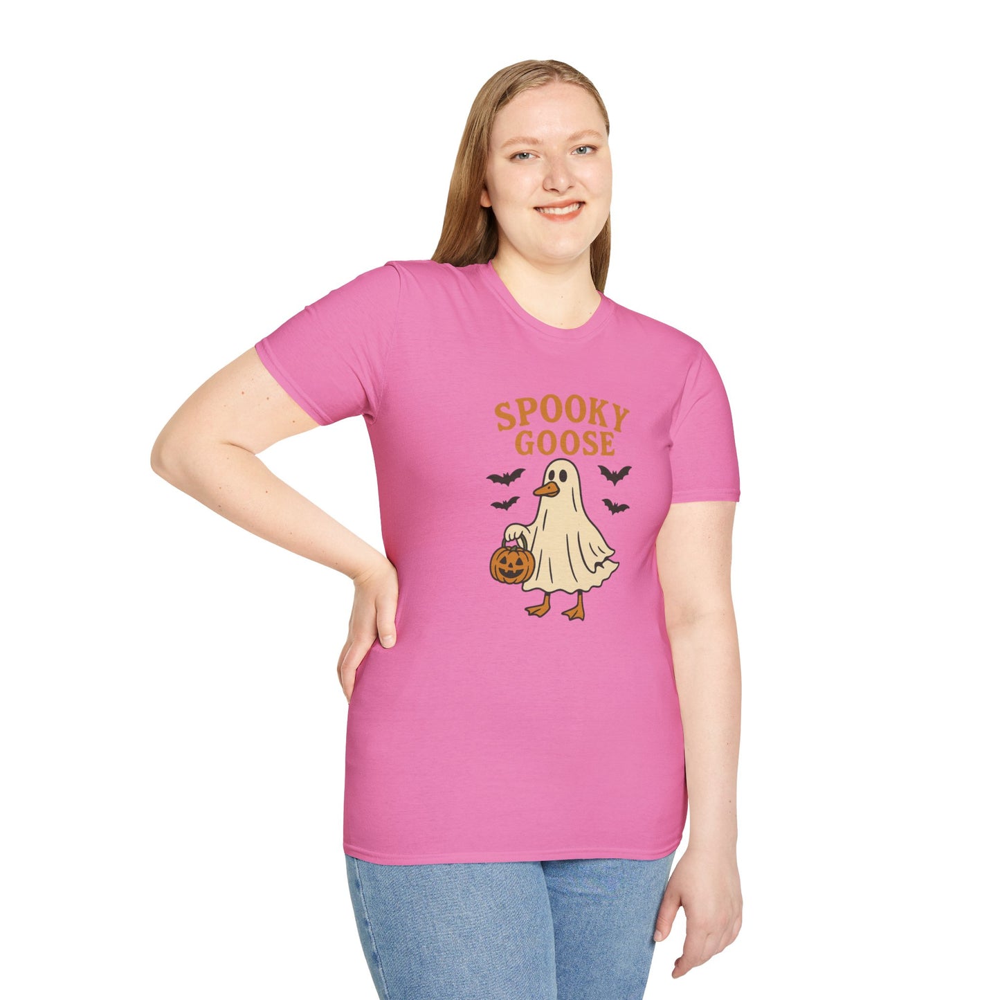 Spooky Goose Halloween T-Shirt | Ghost Costume Goose Tee | Funny Fall Bird Shirt | Spooky Animal Halloween Graphic T-Shirt