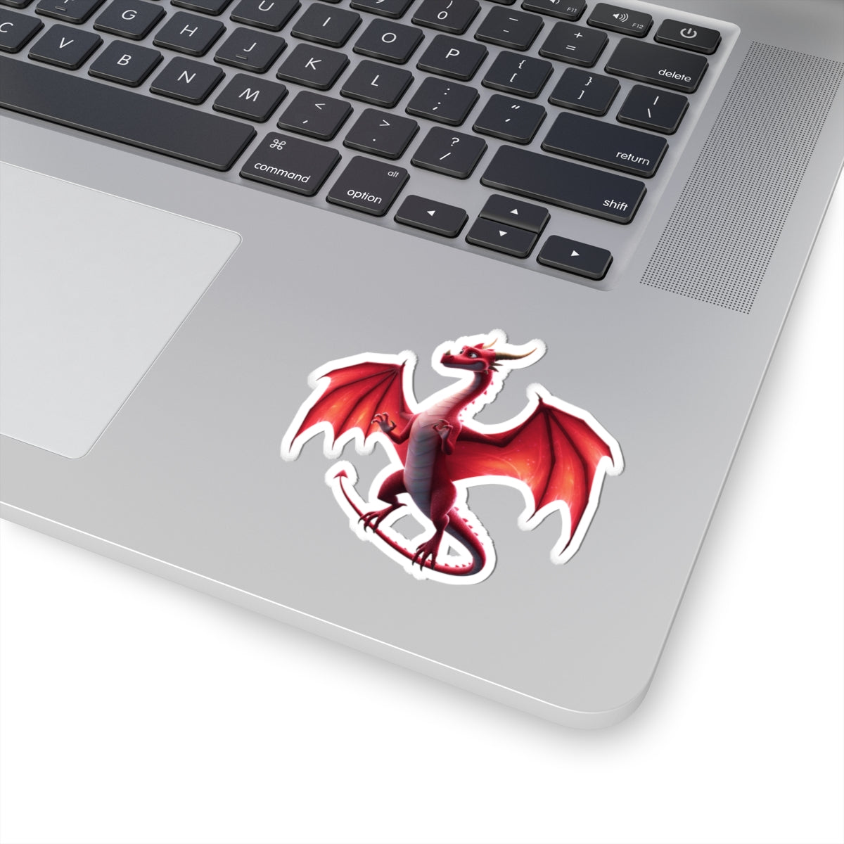 Red Dragon Vinyl Kiss-Cut Sticker - Waterproof Fantasy Decal for Laptops, Planners, Skateboards | Cute Mythical Creature Gift with Gloss