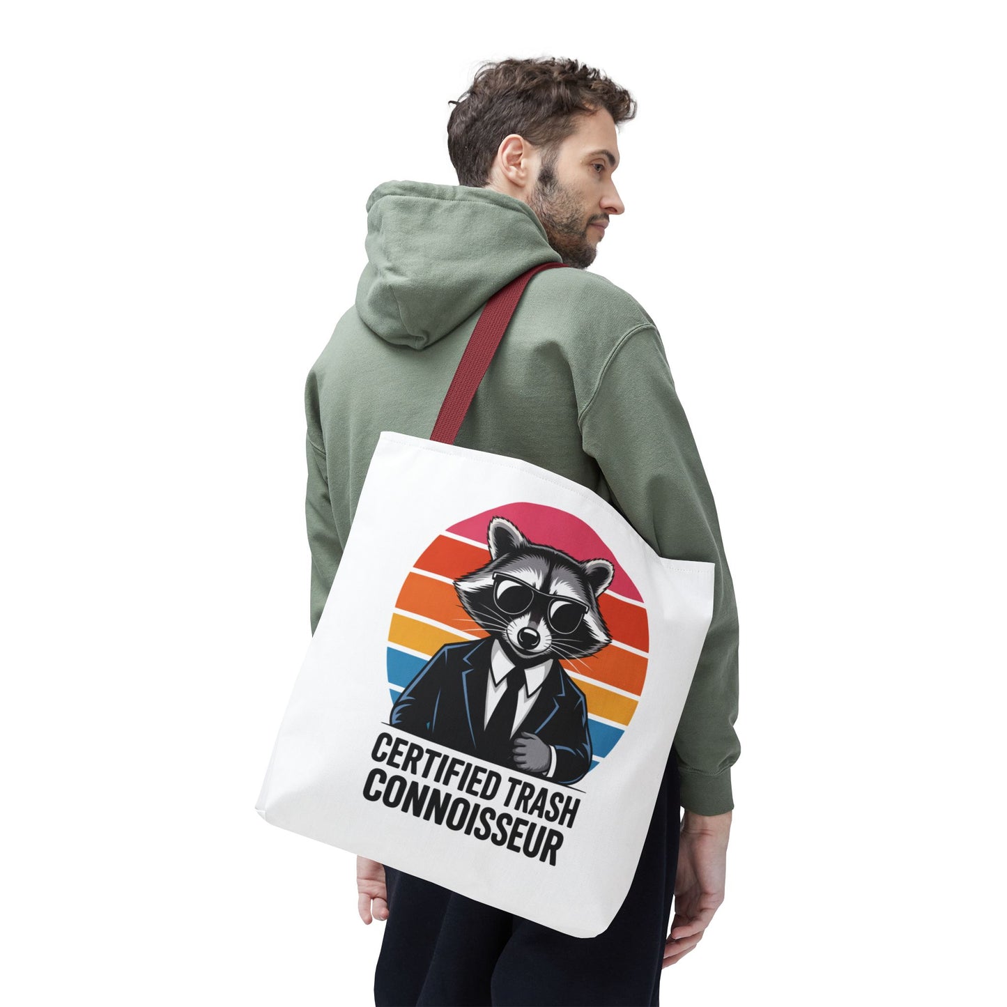 Certified Trash Connoisseur Raccoon Tote Bag Fun and Quirky Everyday Carry Trash Panda Bag